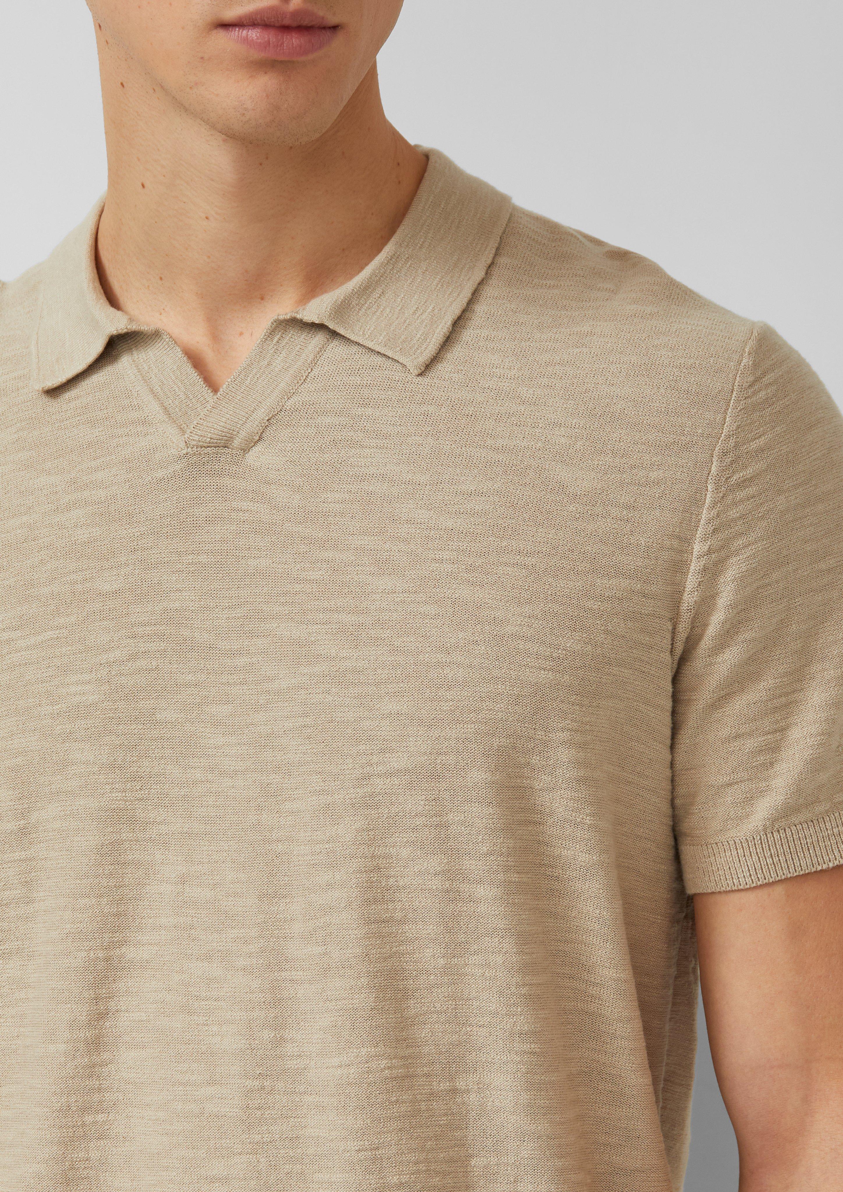 Strick-Poloshirt in Flammgarnstruktur