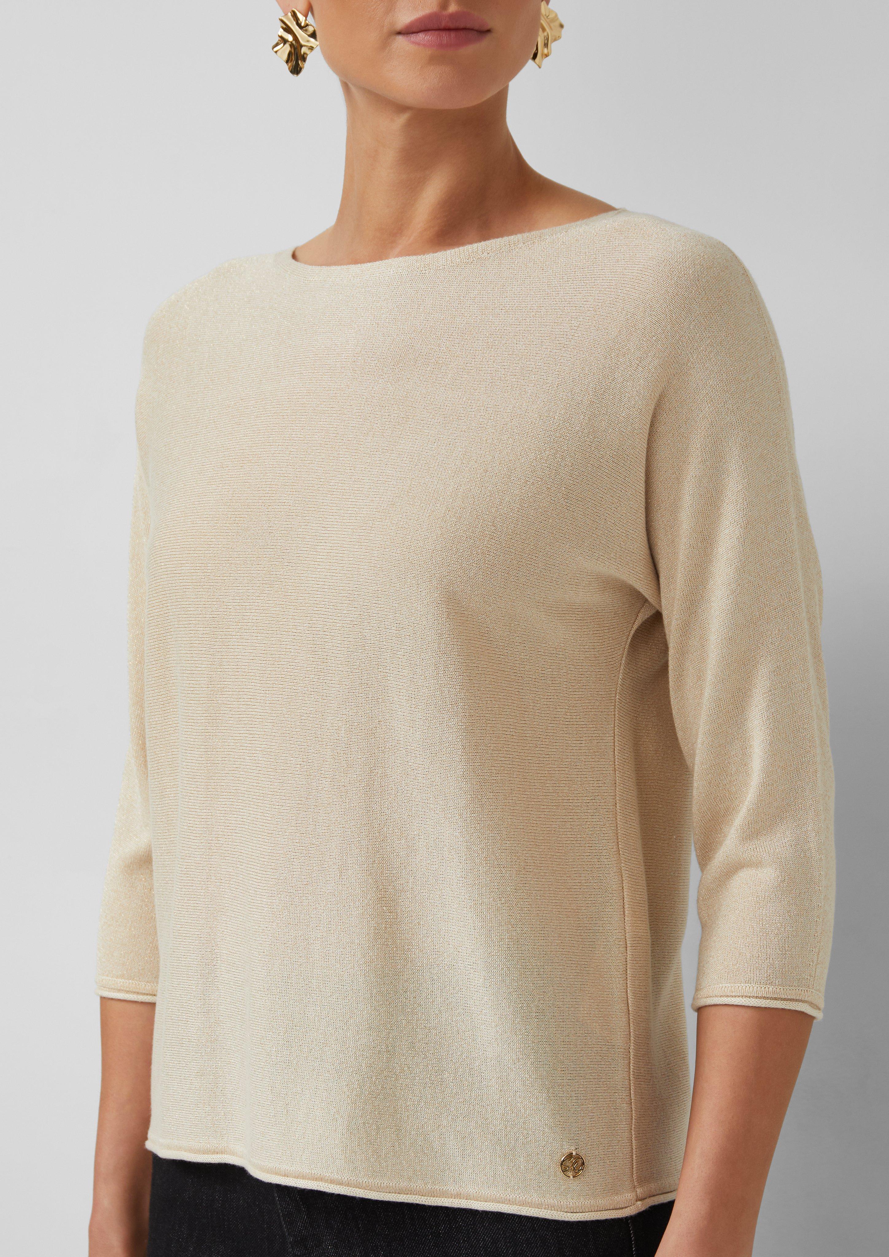 Leichter Feinstrickpullover mit Glitzergarn