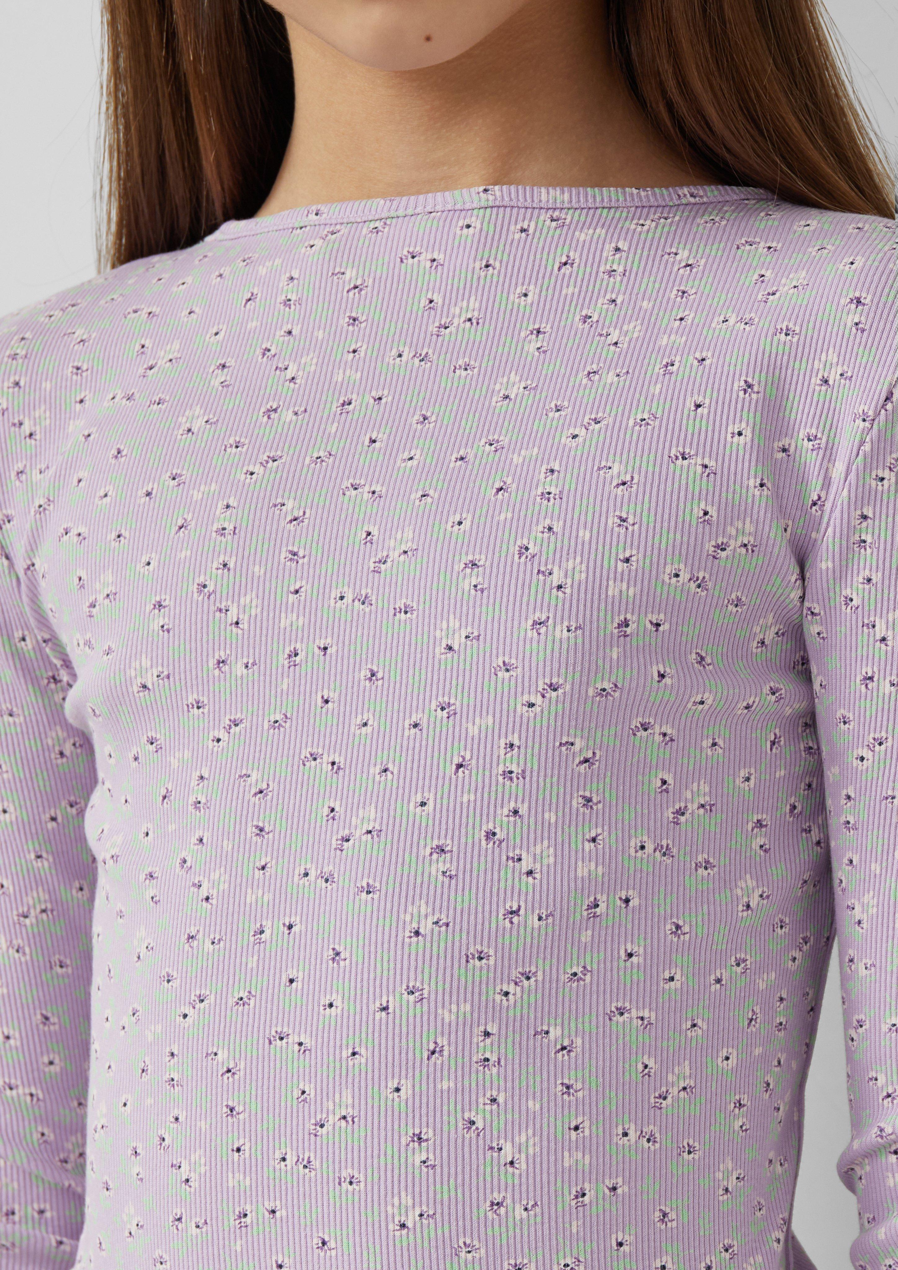 Verkürztes T-Shirt im Slim Fit mit Rippstruktur