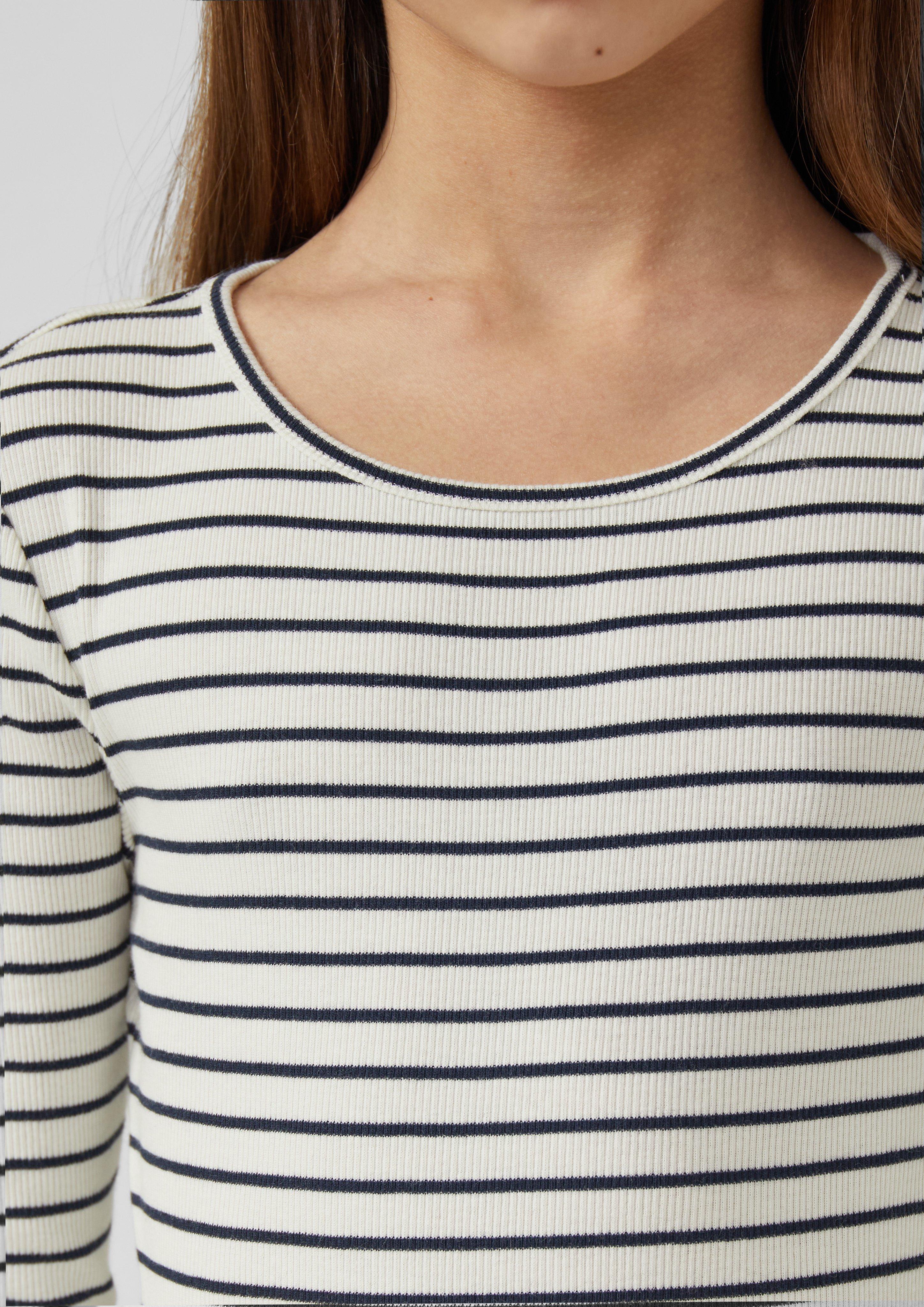 Verkürztes T-Shirt im Slim Fit mit Rippstruktur