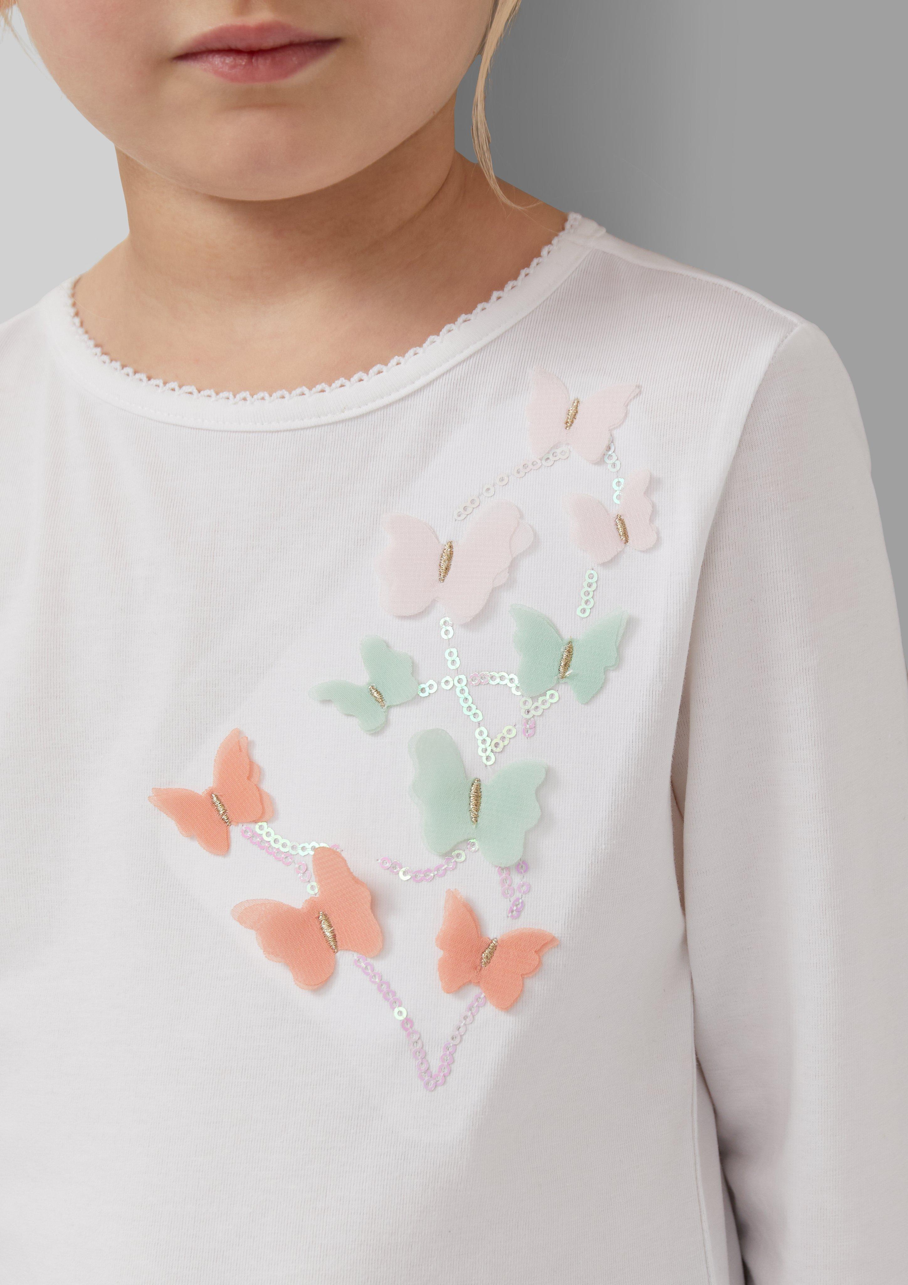 Longsleeve mit Pailletten und Applikation