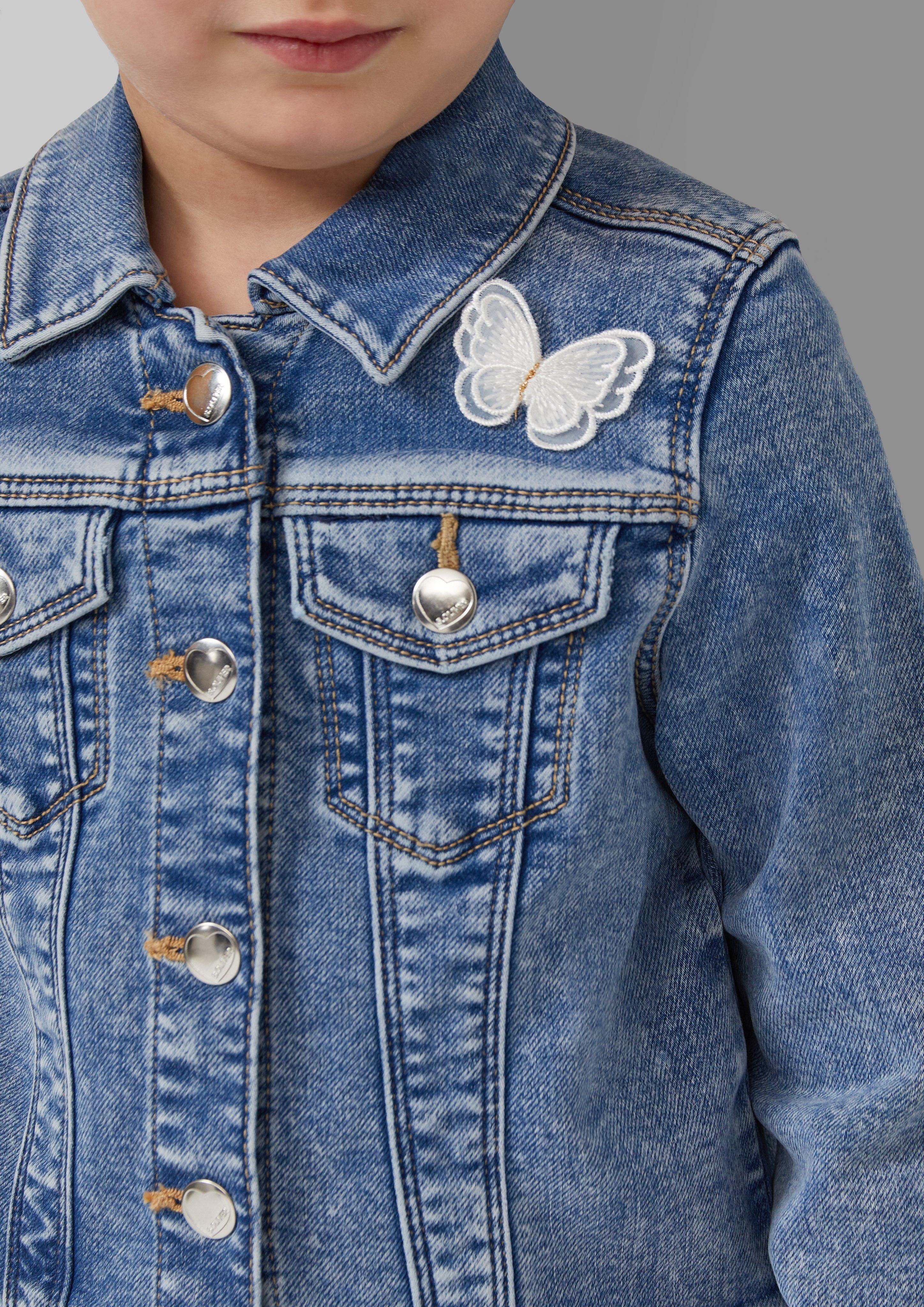 Thumbnail - Jeansjacke mit Applikation und Used-Effekt