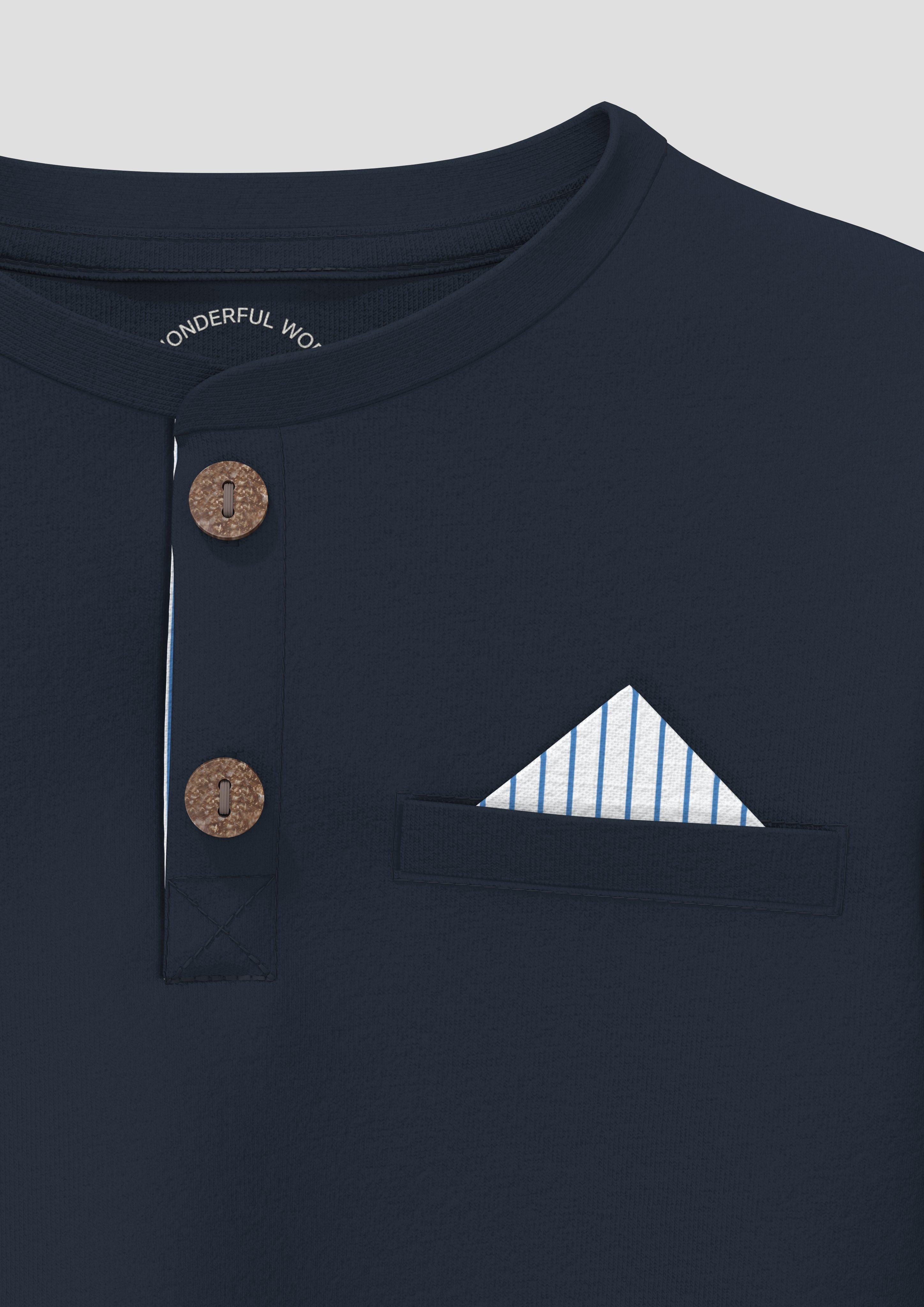 Longsleeve mit Knopfleiste in Layering-Optik