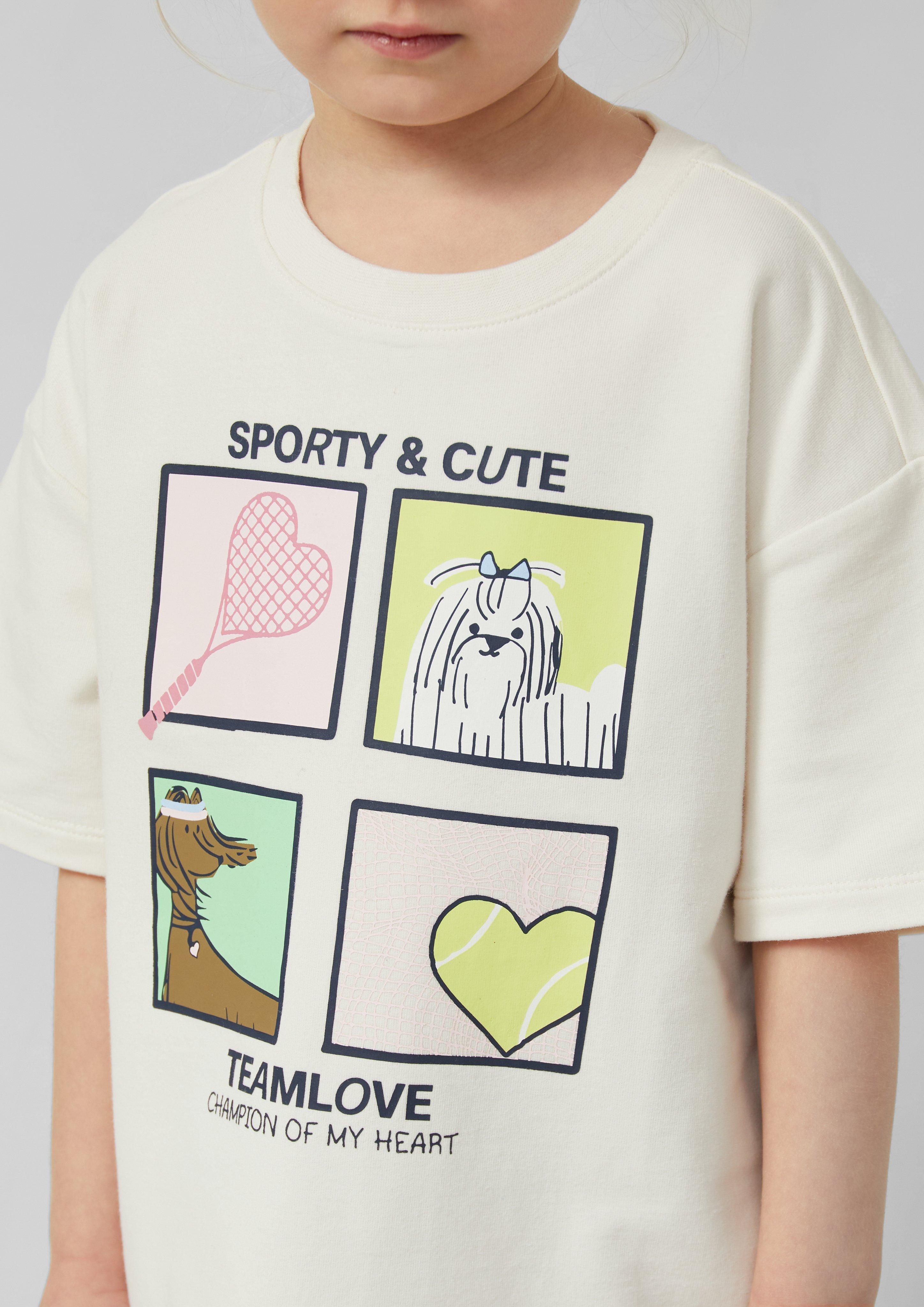 Oversize-T-Shirt aus leichter Sweatware mit Frontprint