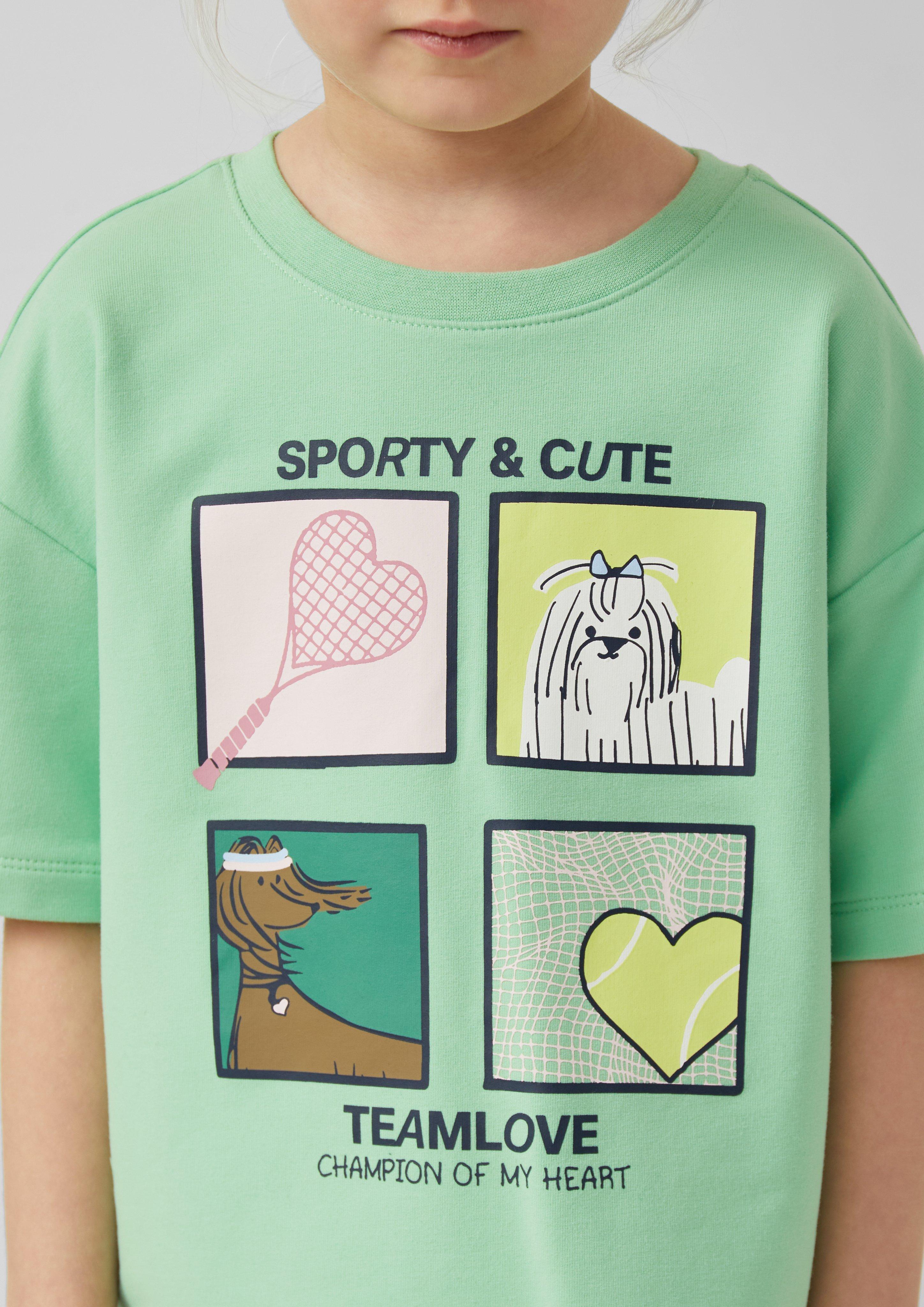 Oversize-T-Shirt aus leichter Sweatware mit Frontprint