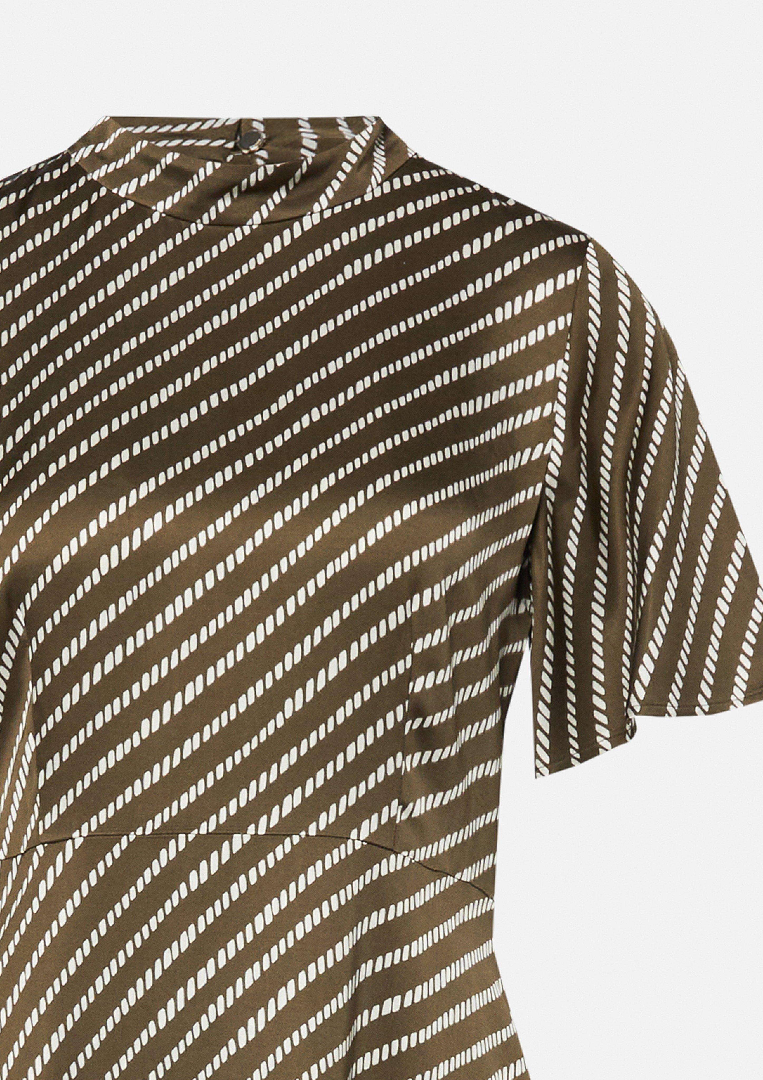 Patterned satin dress in midi length in  by COMMA