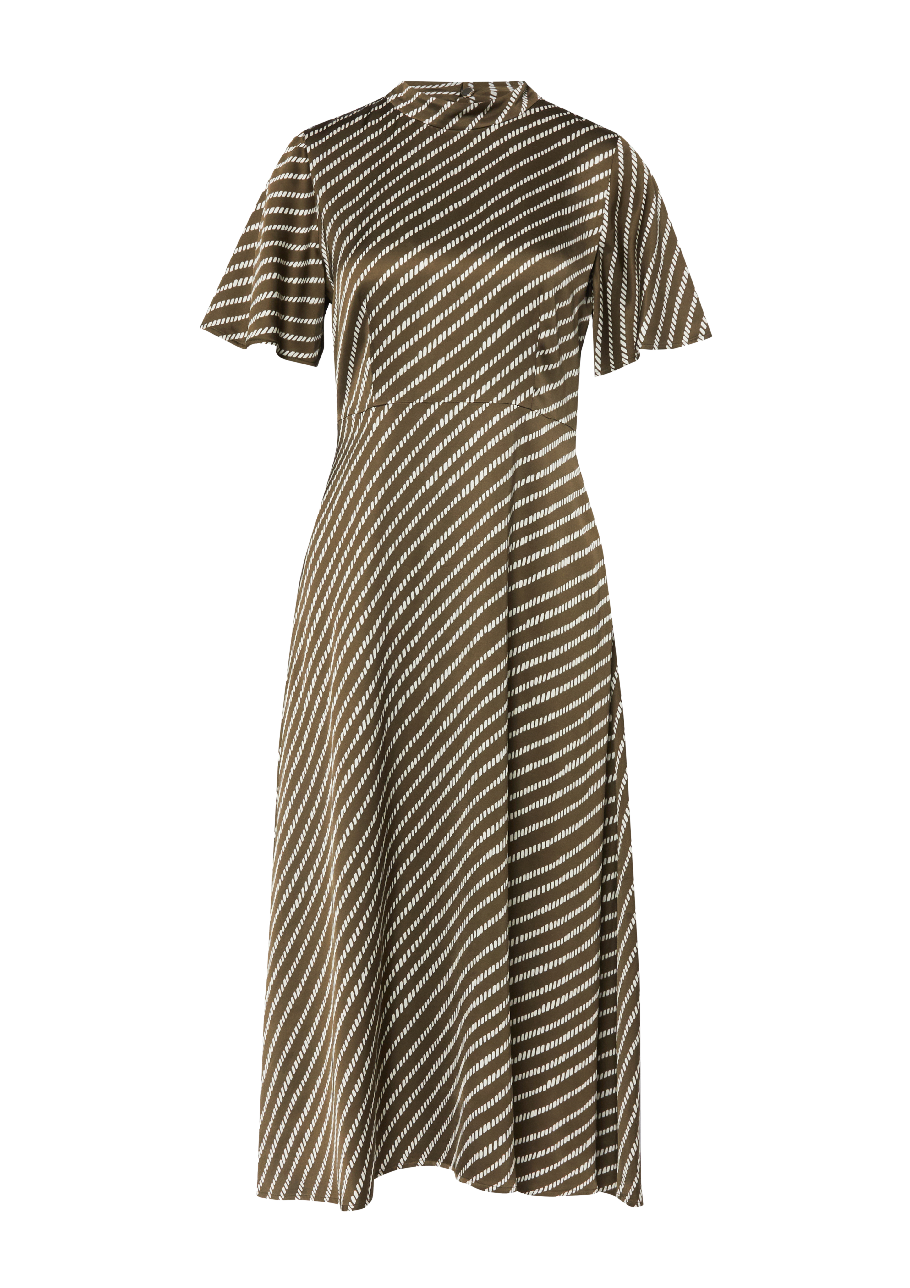 Patterned satin dress in midi length in  by COMMA