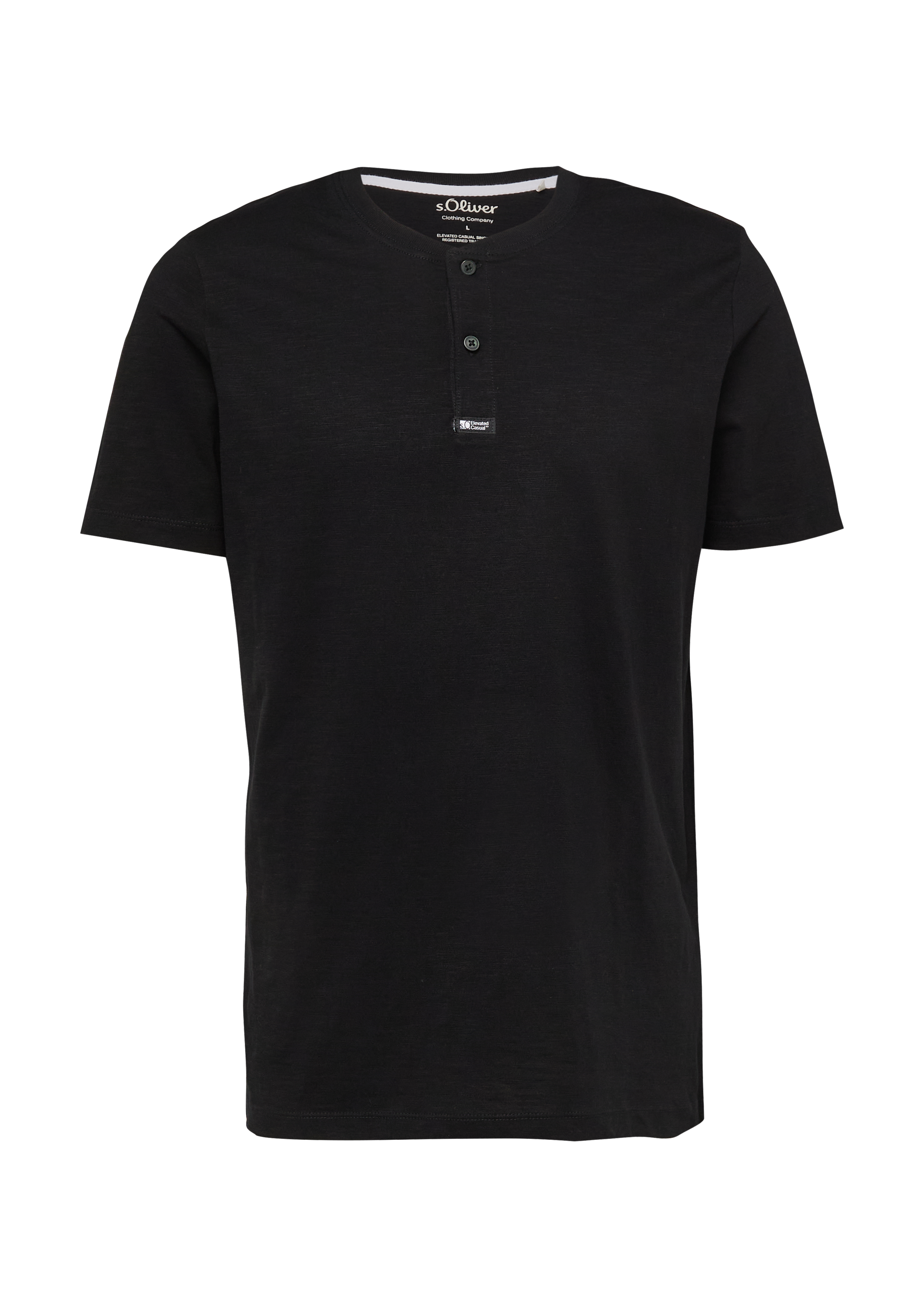 Henley shirt met vlamgarenstructuur