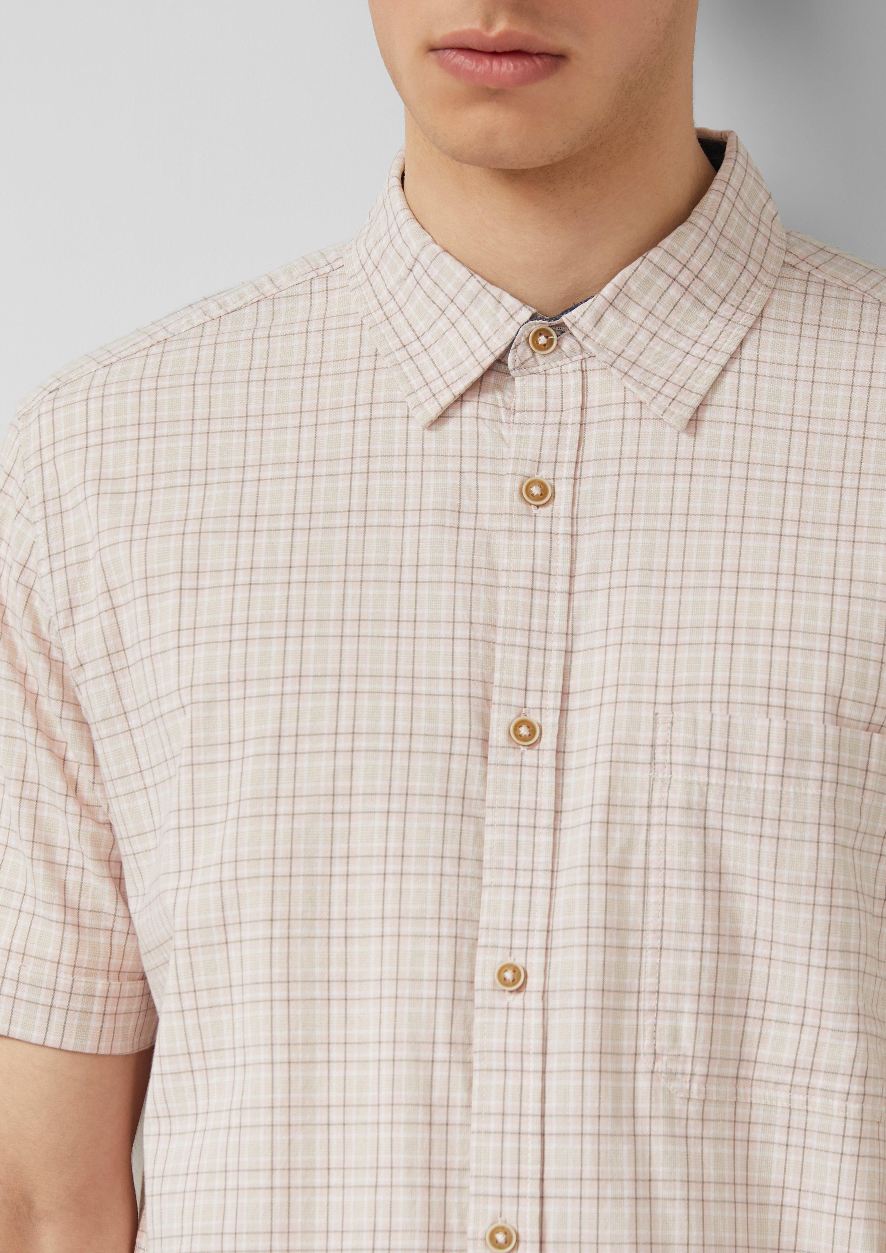 Regular Fit: Karohemd mit Brusttasche aus Baumwollstretch