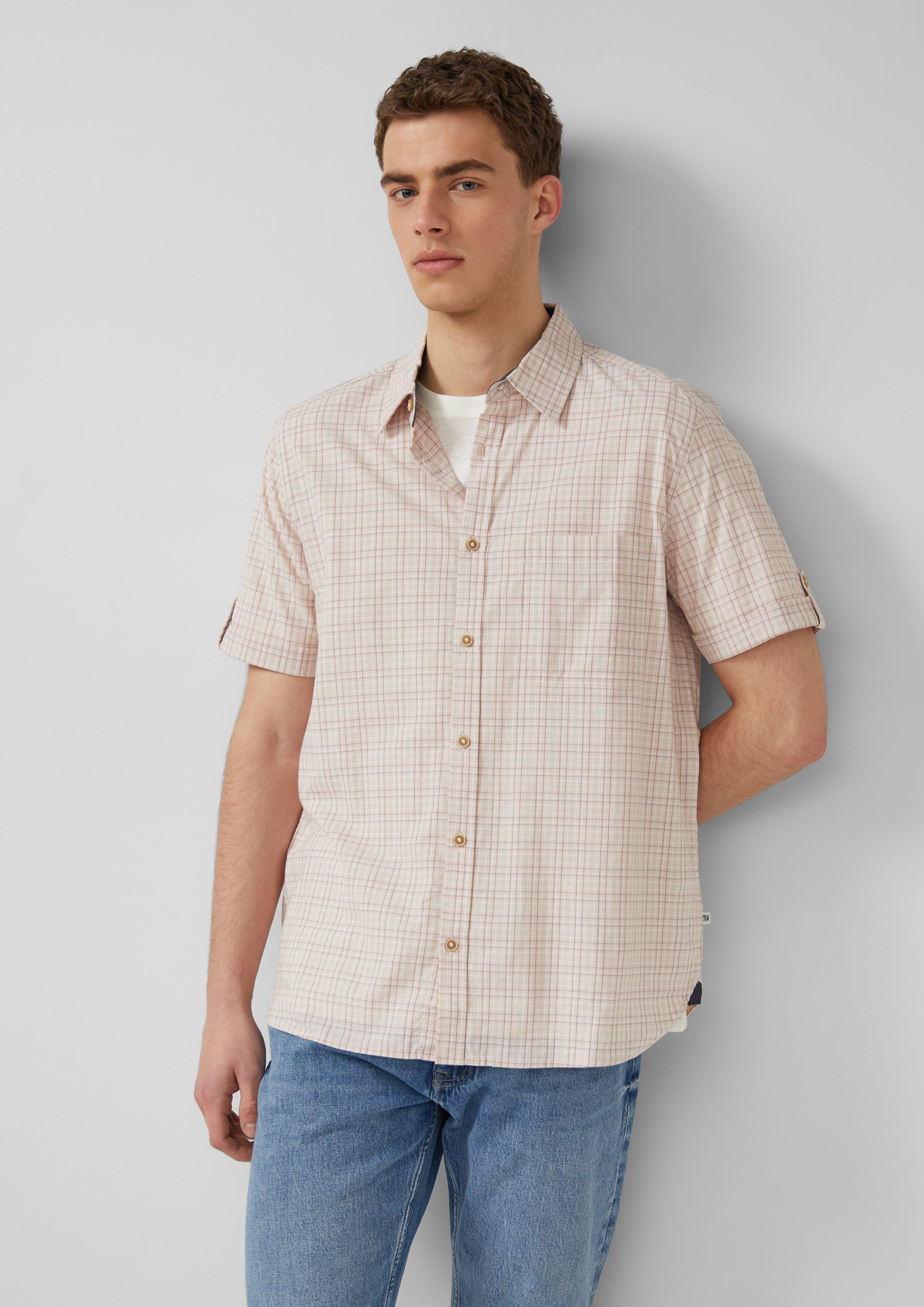 Thumbnail - Regular Fit: Karohemd mit Brusttasche aus Baumwollstretch