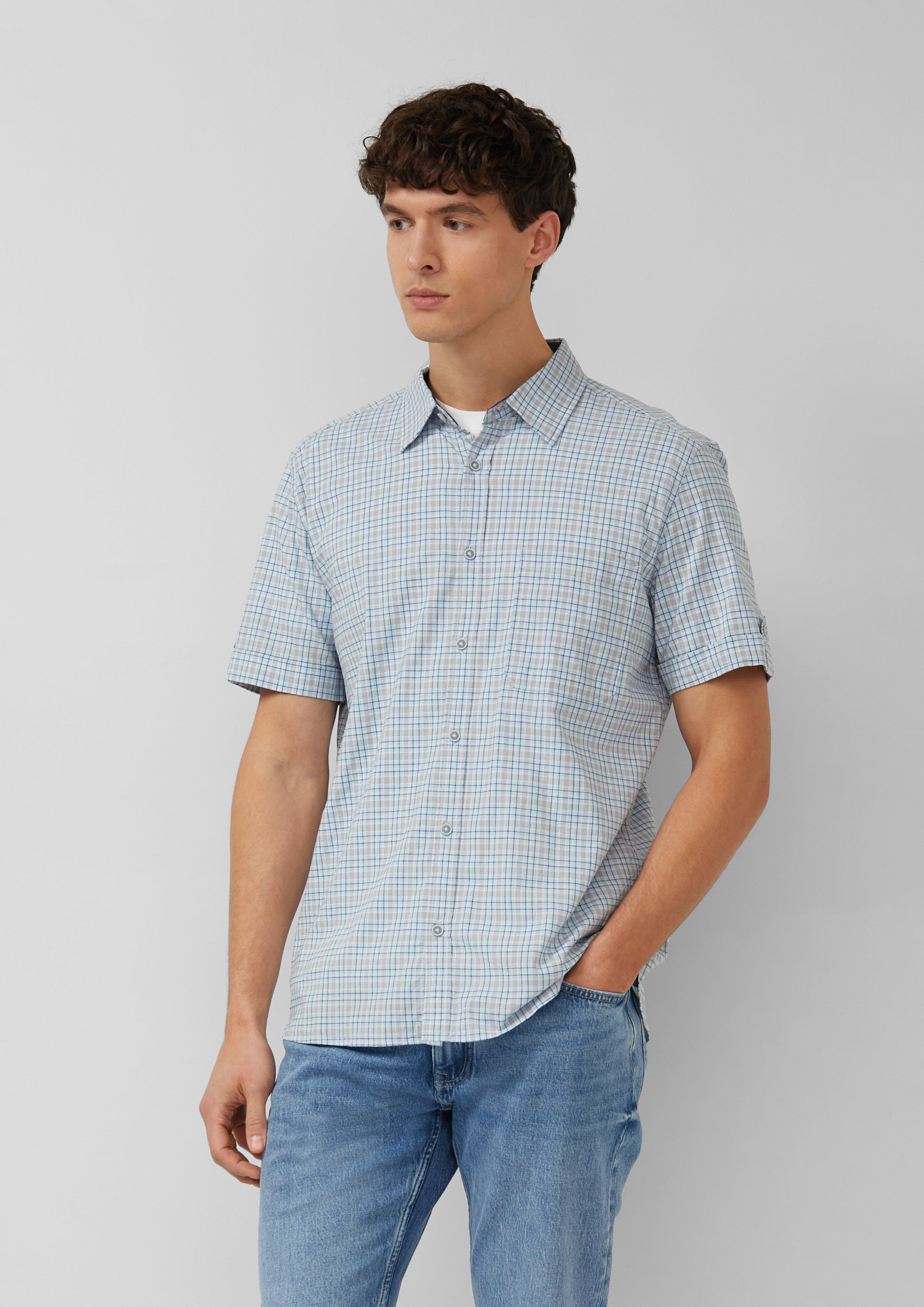 Thumbnail - Regular Fit: Karohemd mit Brusttasche aus Baumwollstretch