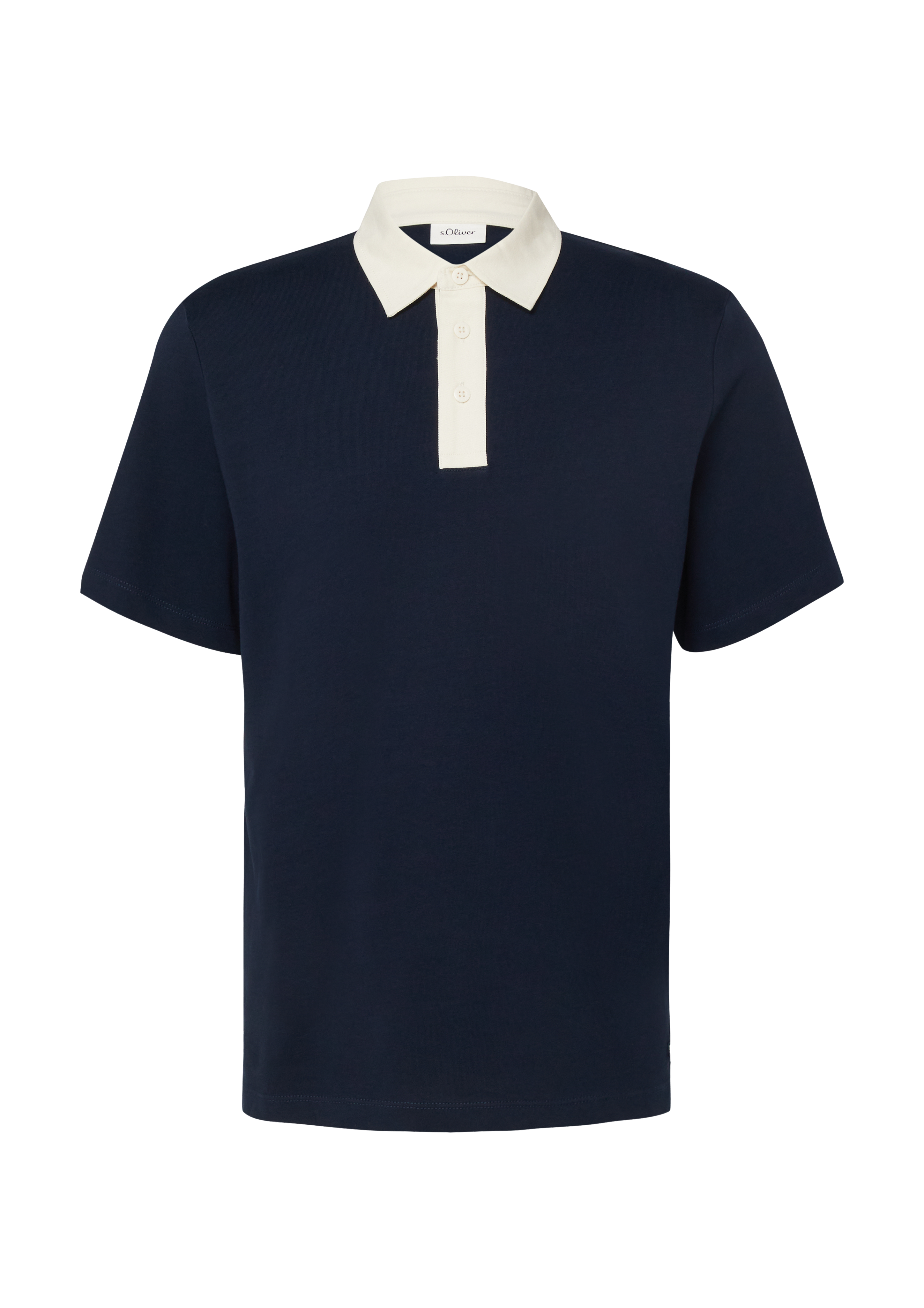 Poloshirt van zware jersey met contrasterende kraag