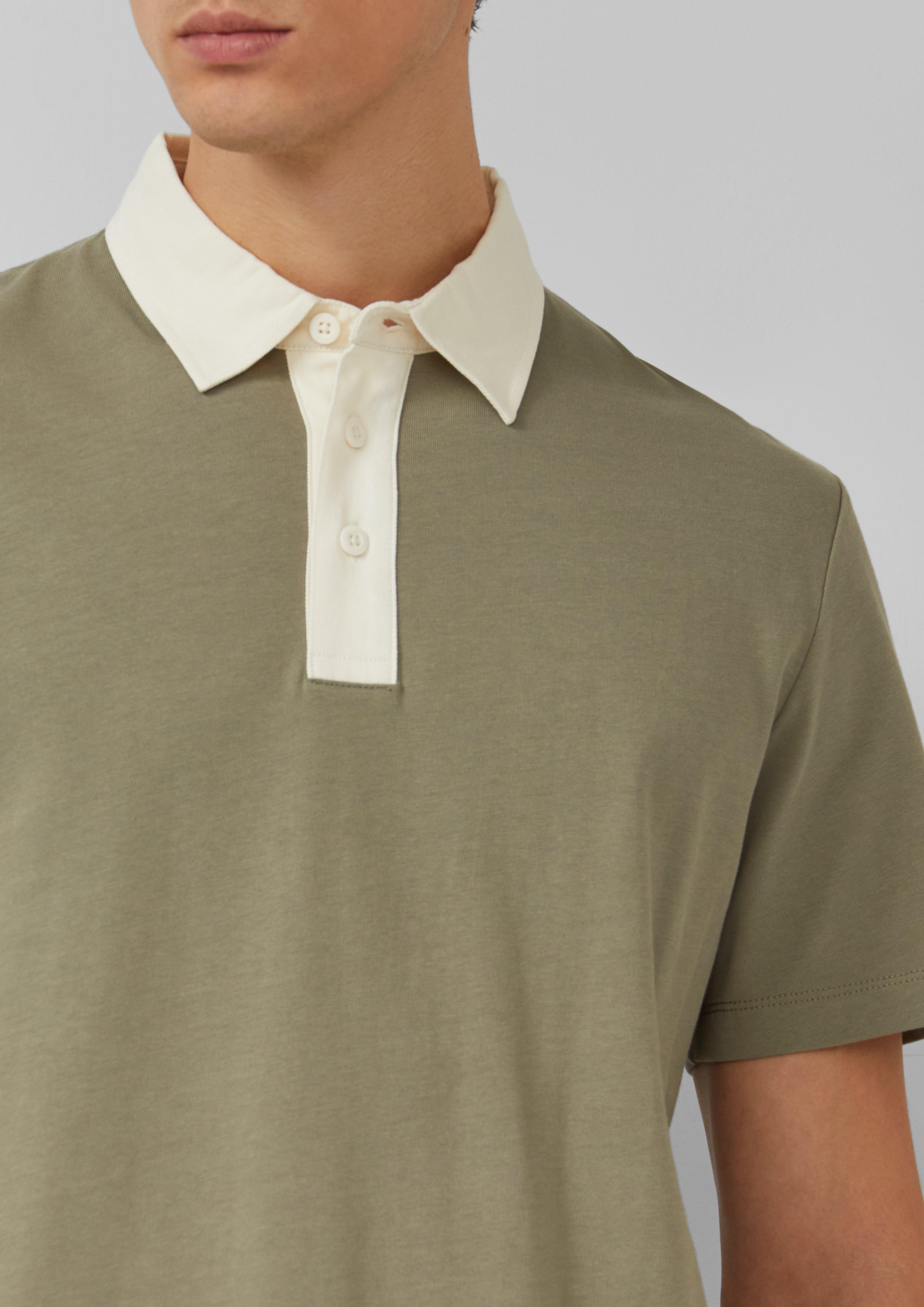 Poloshirt aus Heavy Jersey mit Kontrastkragen