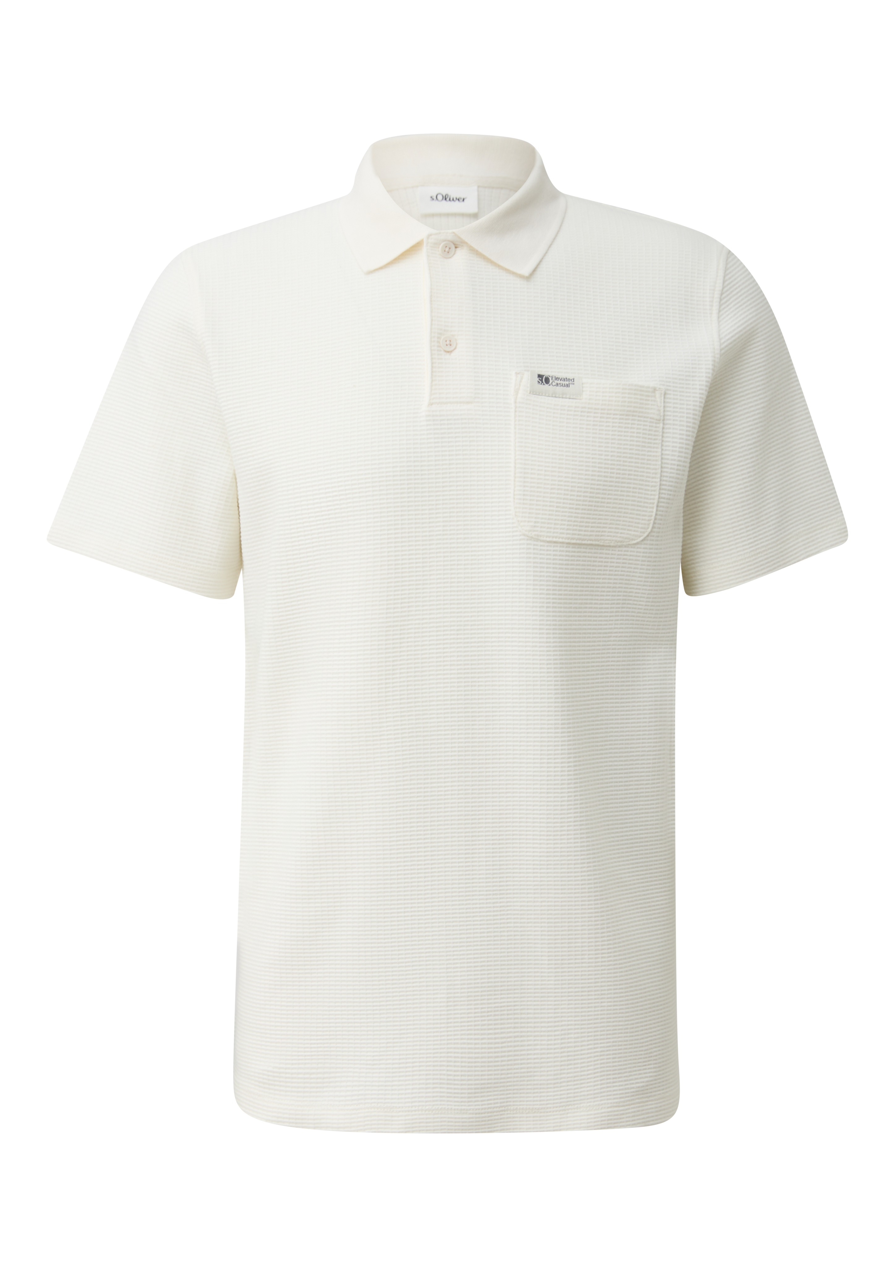 Strukturiertes Poloshirt mit Brusttasche