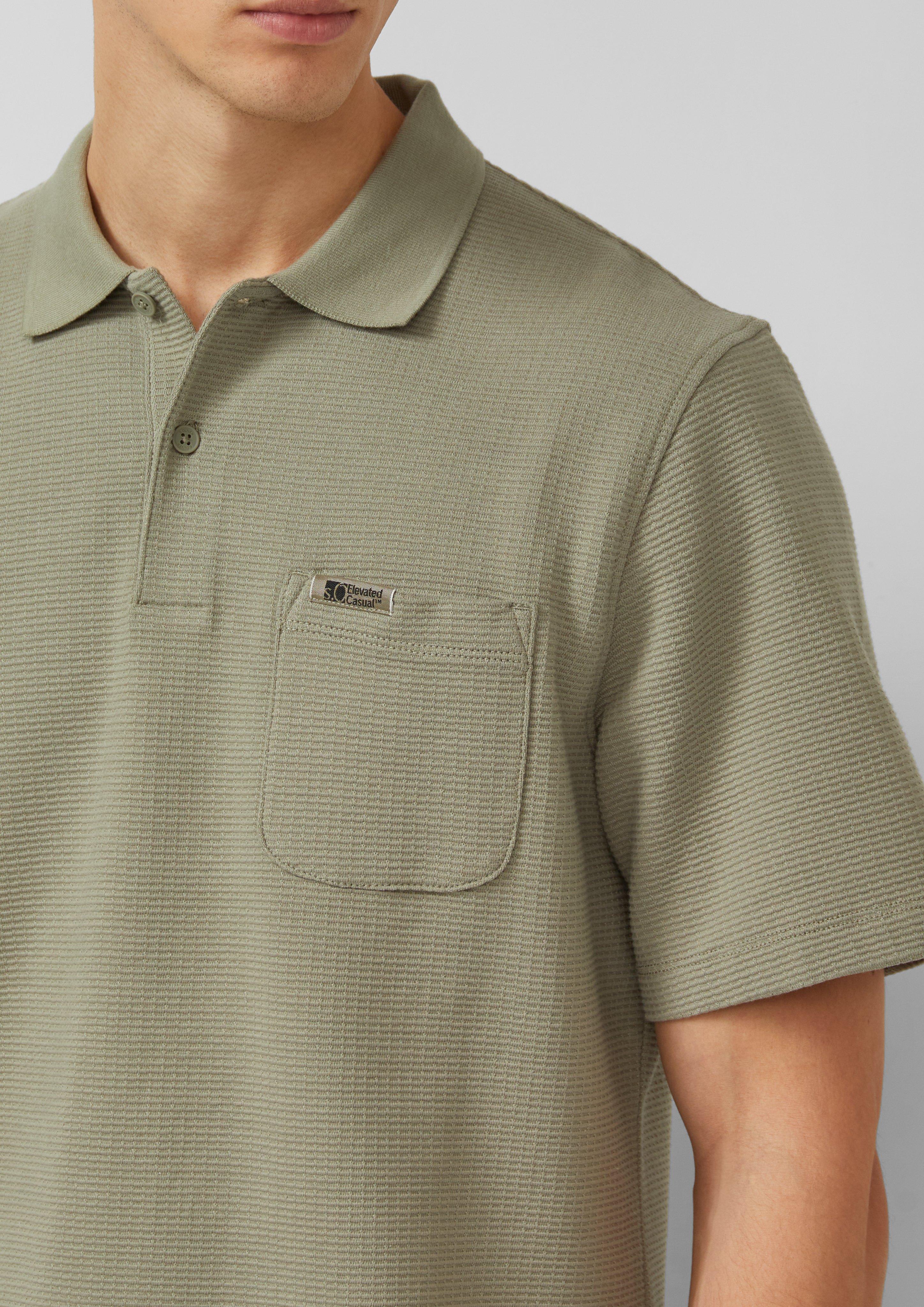 Thumbnail - Strukturiertes Poloshirt mit Brusttasche