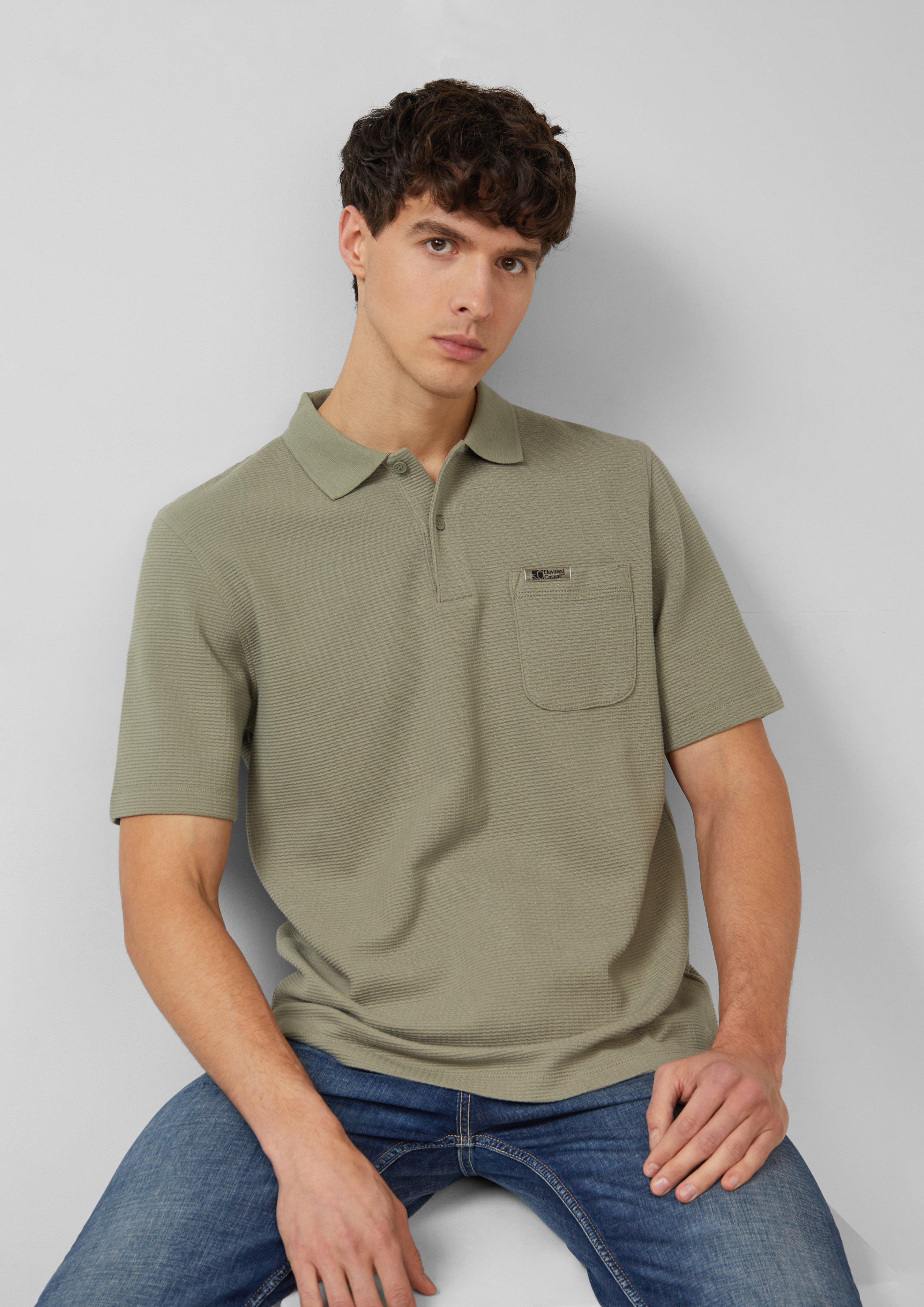 Thumbnail - Strukturiertes Poloshirt mit Brusttasche