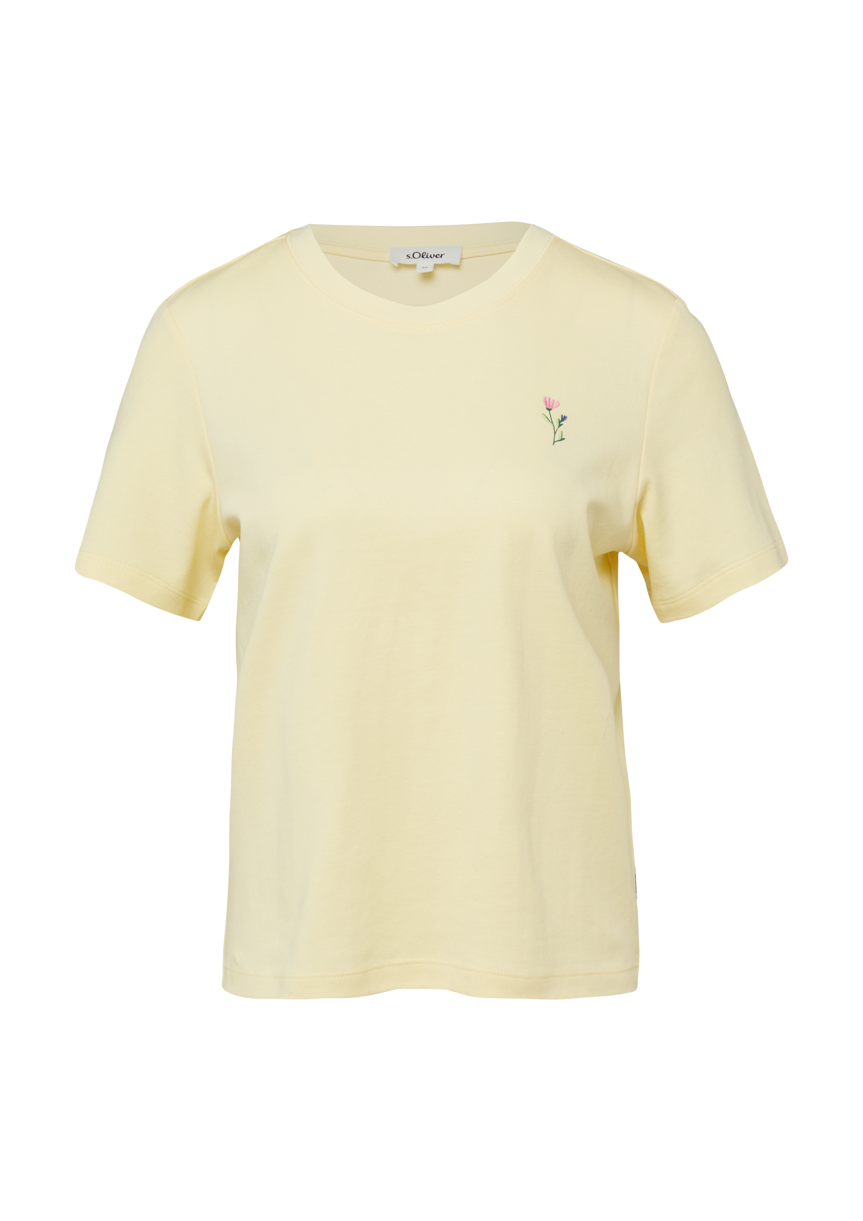 Verkürztes Baumwoll-T-Shirt mit Artwork