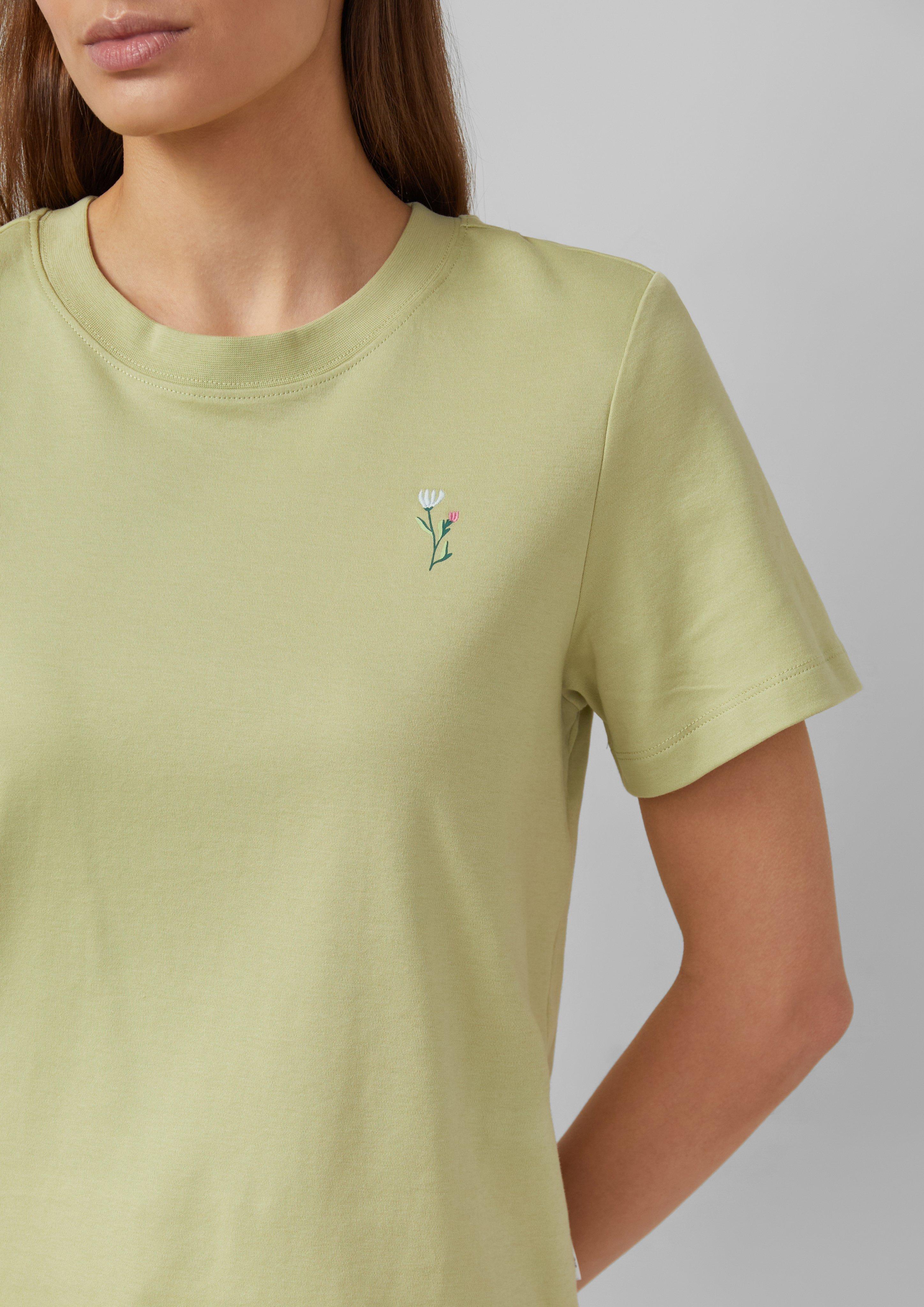 Verkürztes Baumwoll-T-Shirt mit Artwork