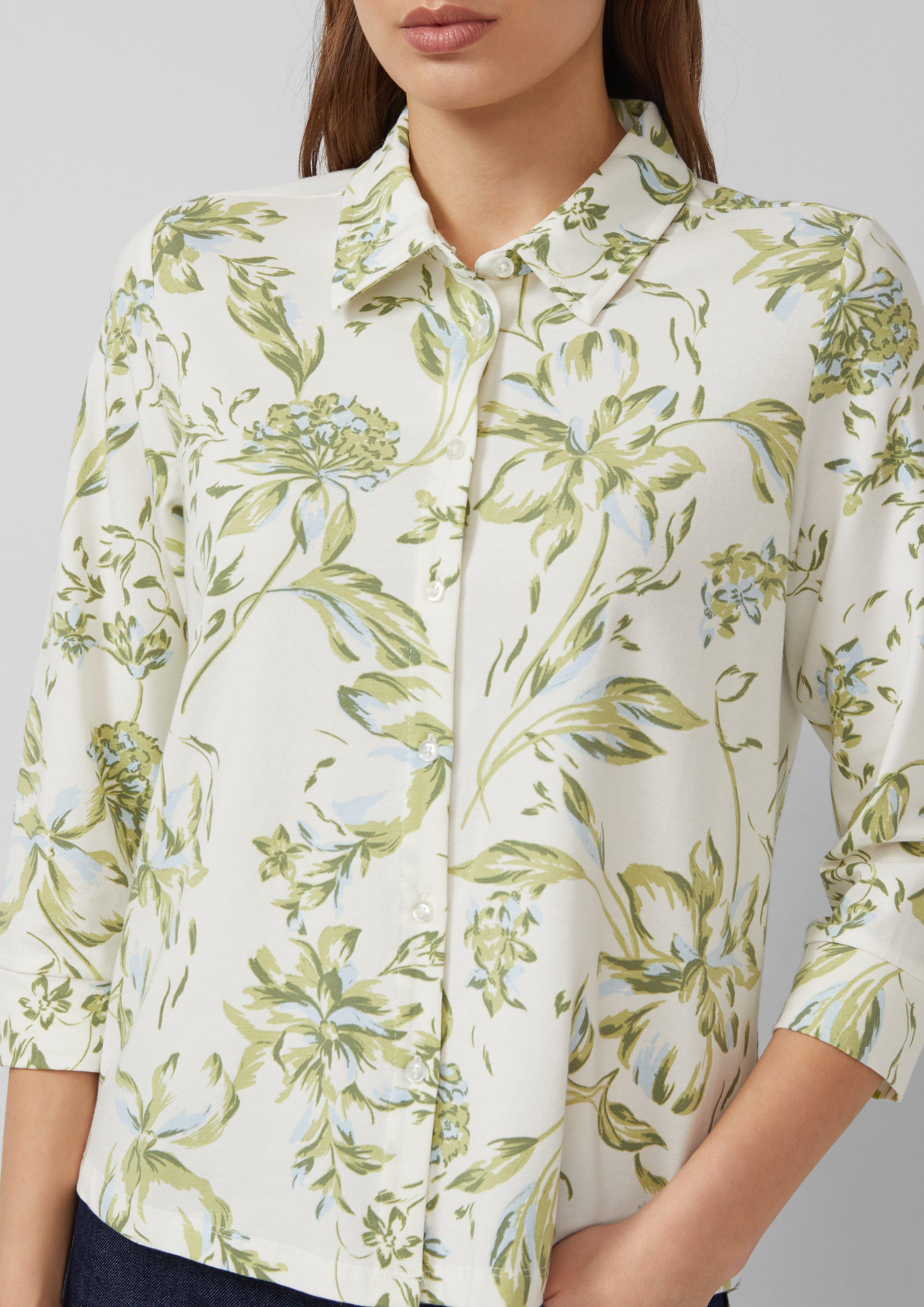 Thumbnail - Elastische Jersey-Bluse mit 3/4-Ärmeln