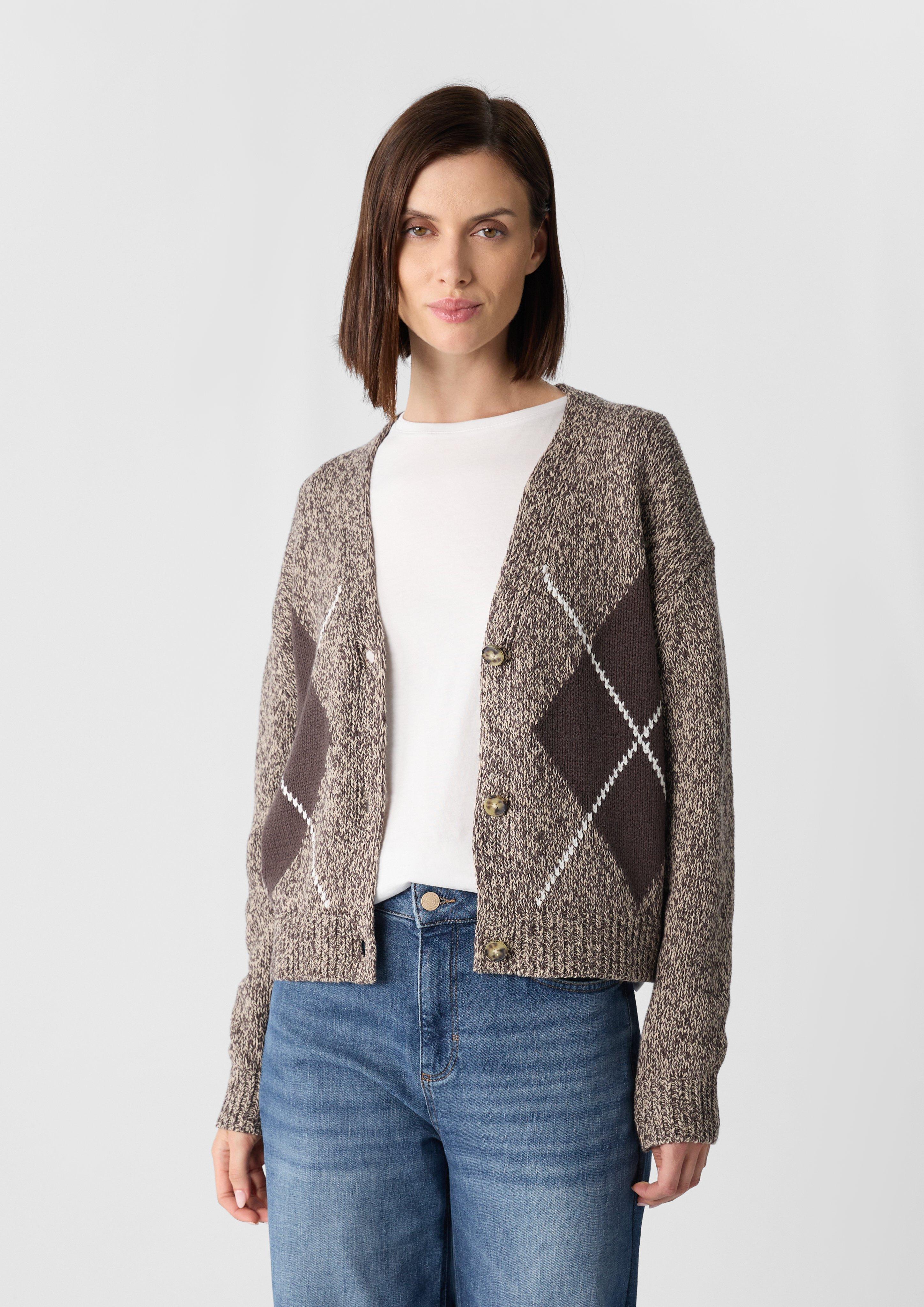 Thumbnail - Strickjacke mit Rautenmuster