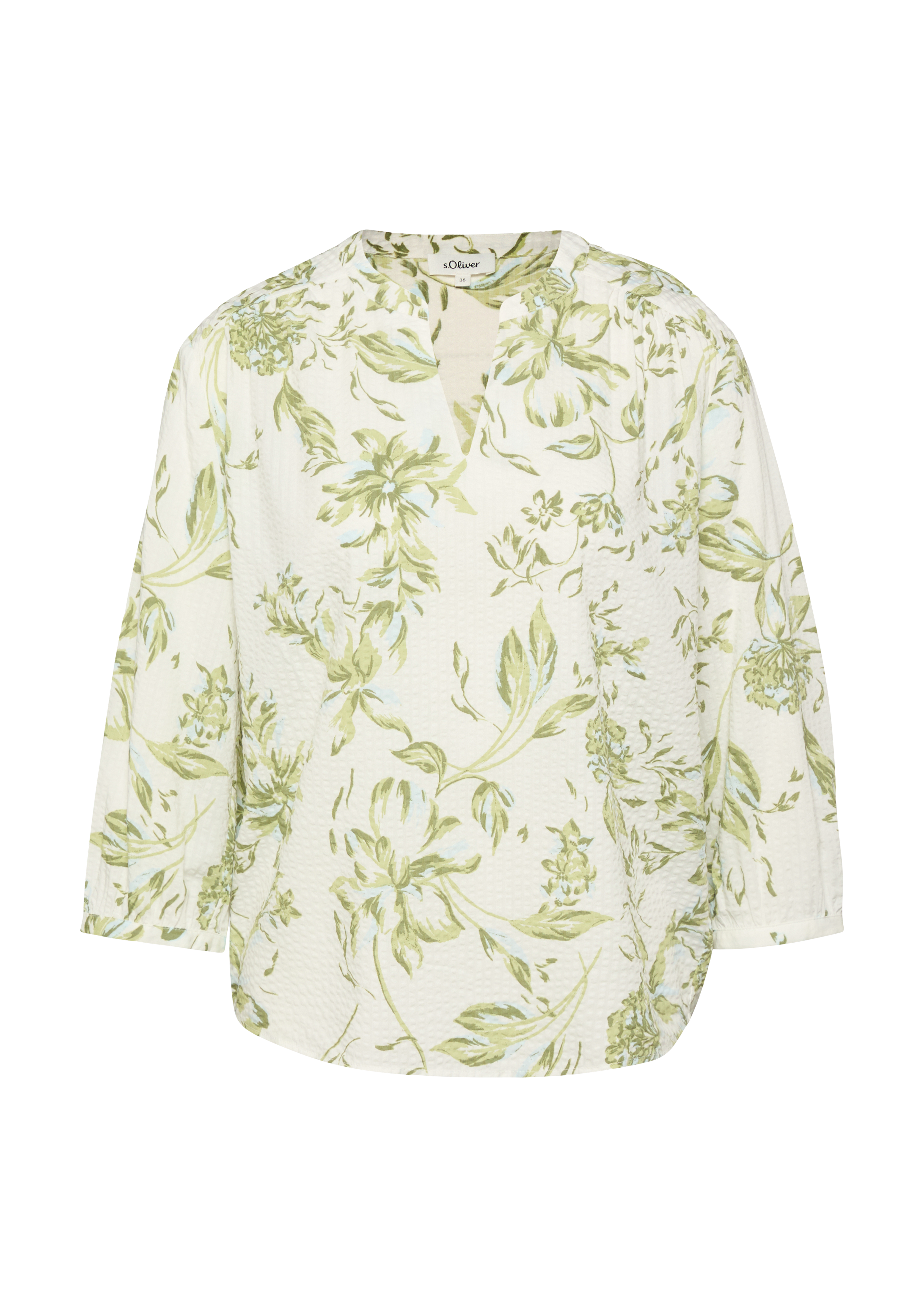Seersucker blouse met plooien