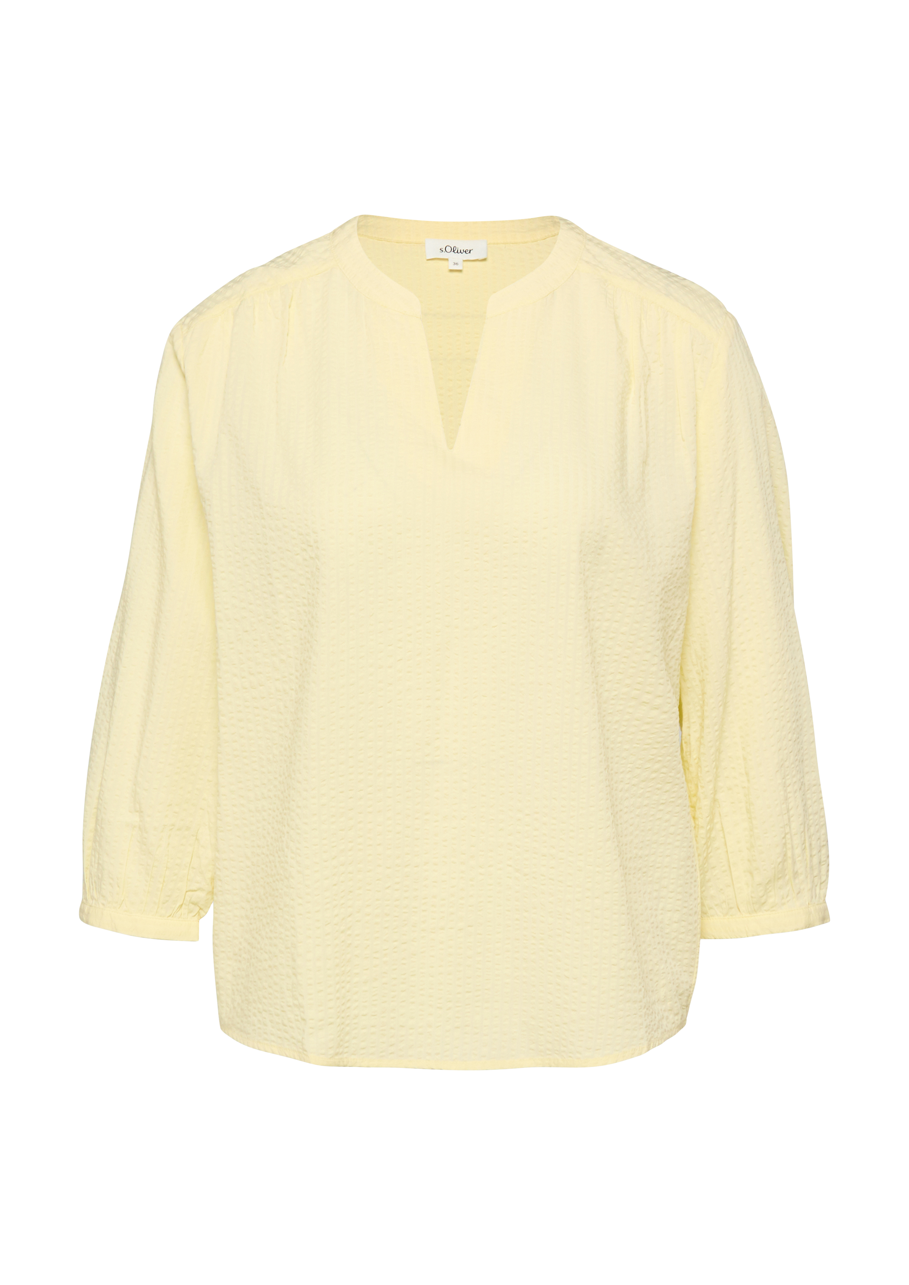 Bluse aus Seersucker mit Raffungen