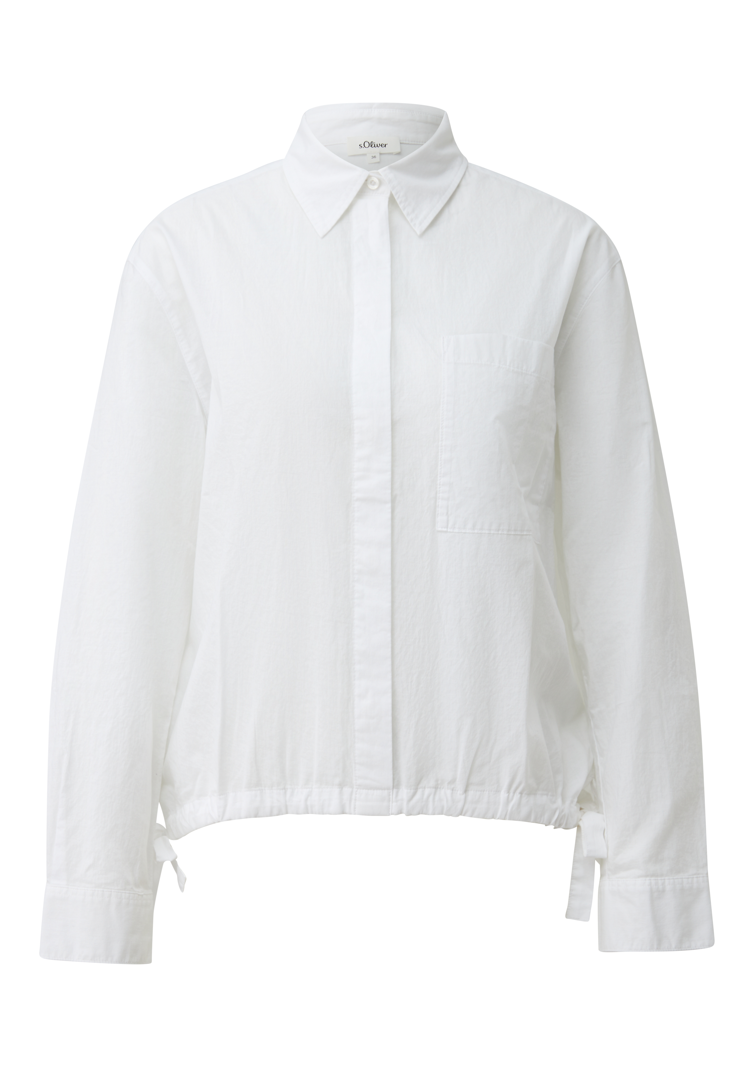 Leichte Hemdbluse aus Baumwollvoile mit Schleifendetail