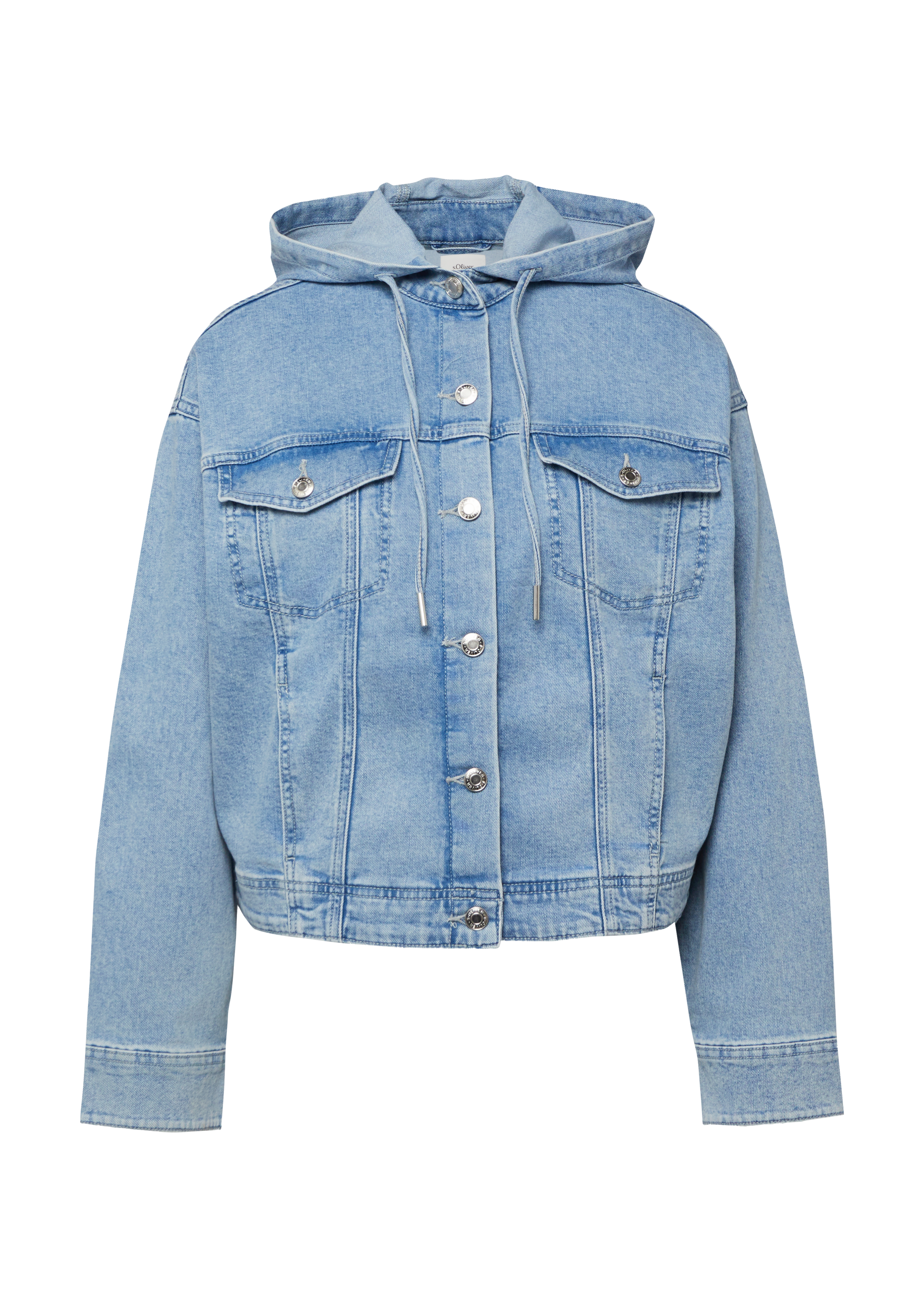 Denim-Jacke mit Kapuze im Relaxed Fit