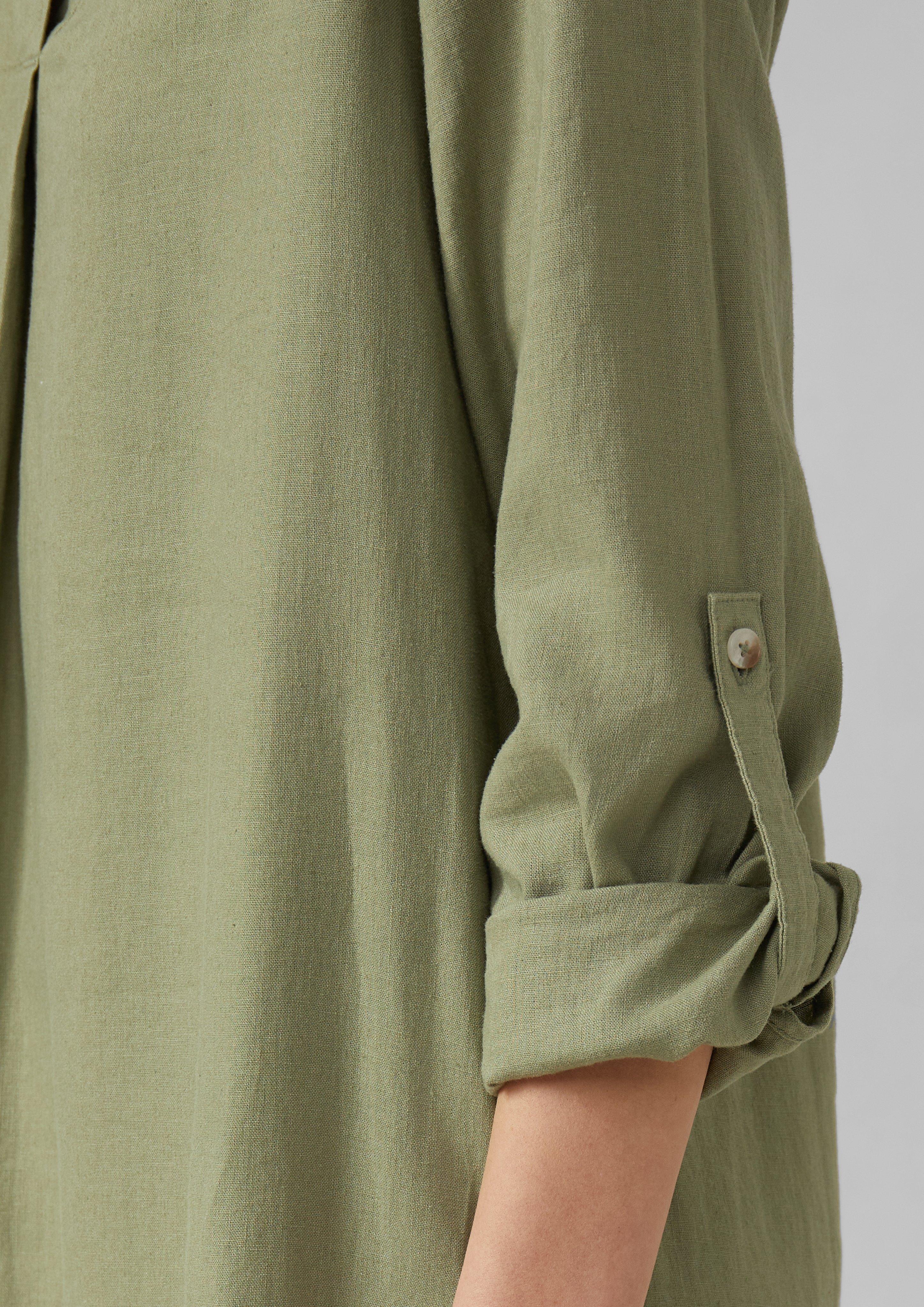 Thumbnail - Leinenmix-Kleid mit Turn-up