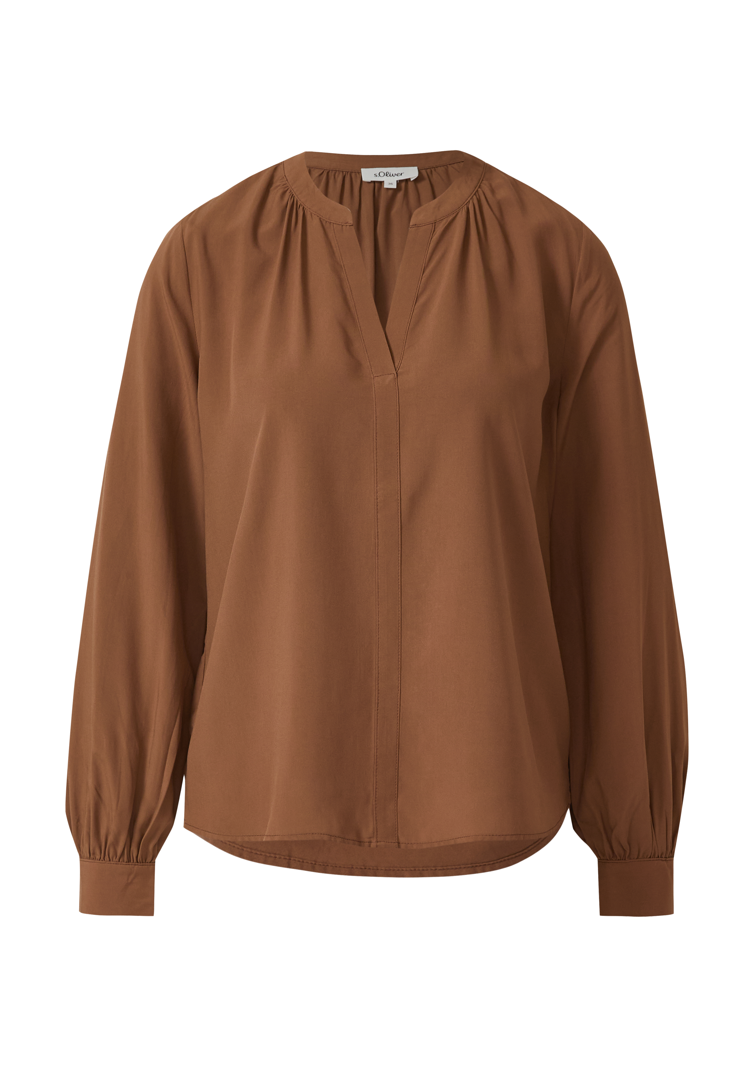 Weiche Viskose-Bluse mit Raffung