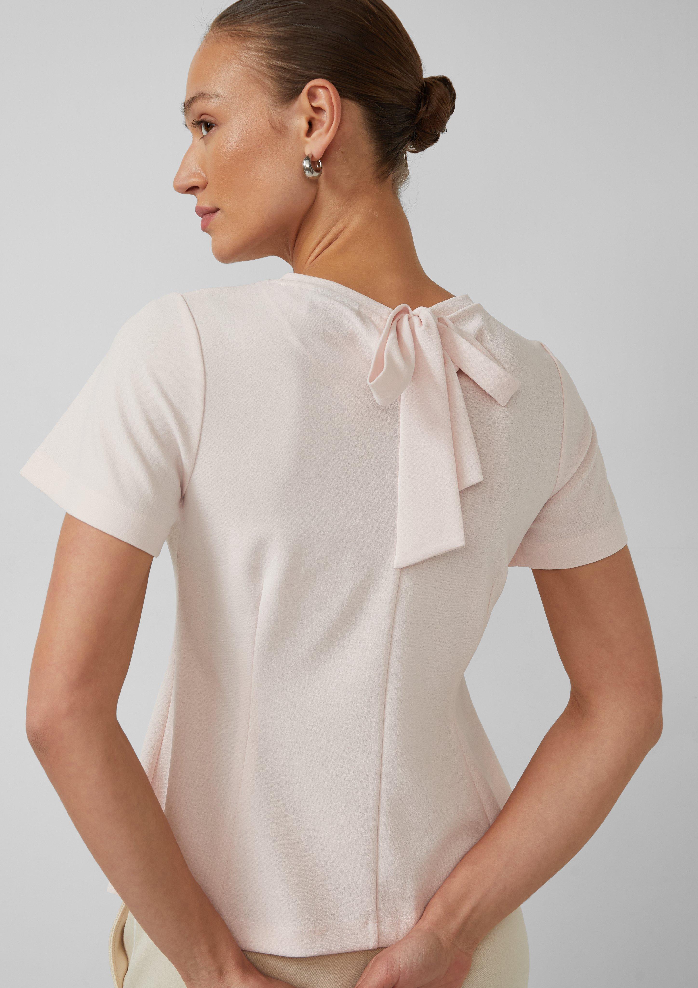 Thumbnail - T-Shirt aus Interlockjersey mit weiten Ärmeln und Rundhalsausschnitt