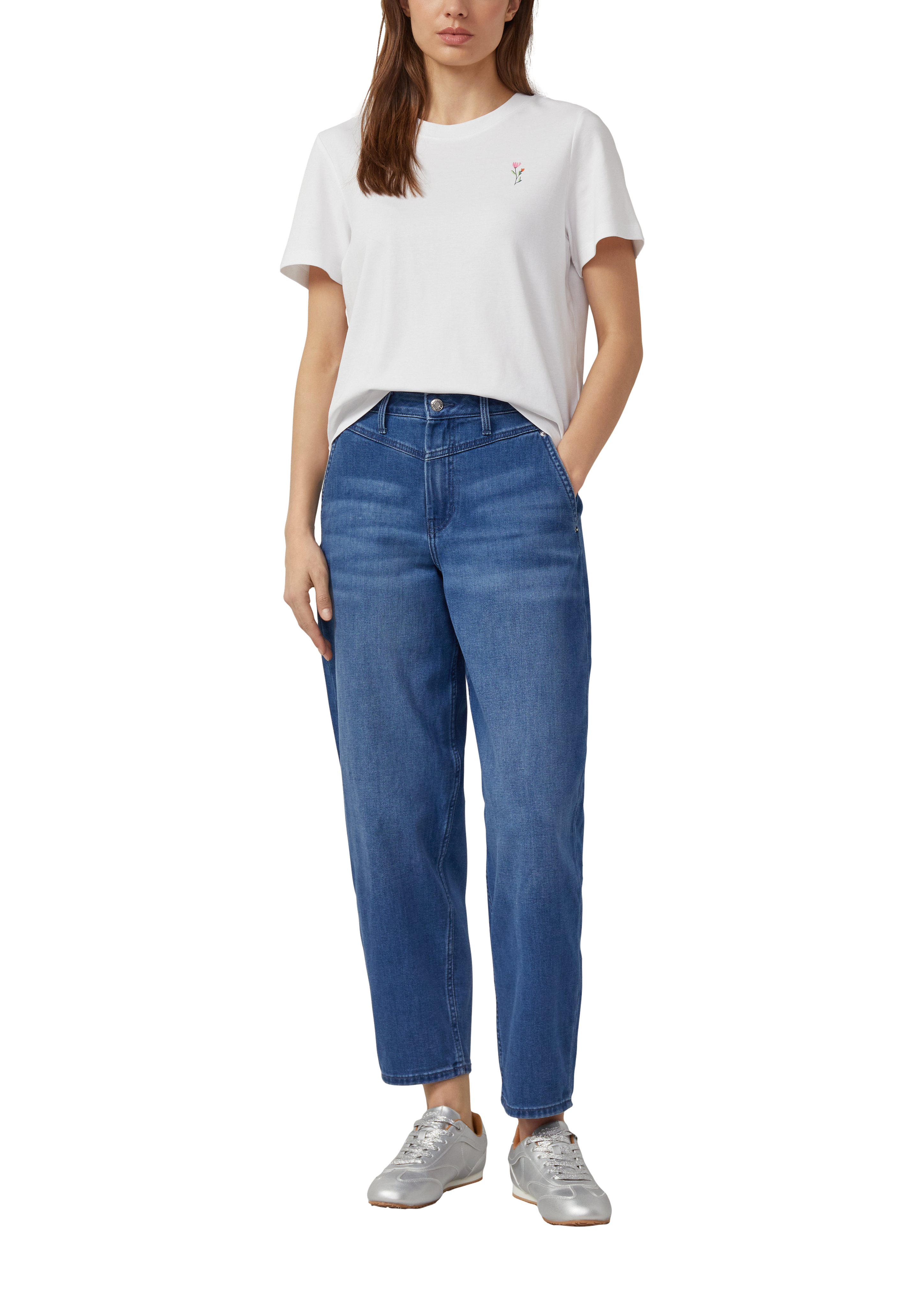 Ankle-Jeans / Relaxed Fit / High Rise / Barrel Leg - Blau | s.Oliver