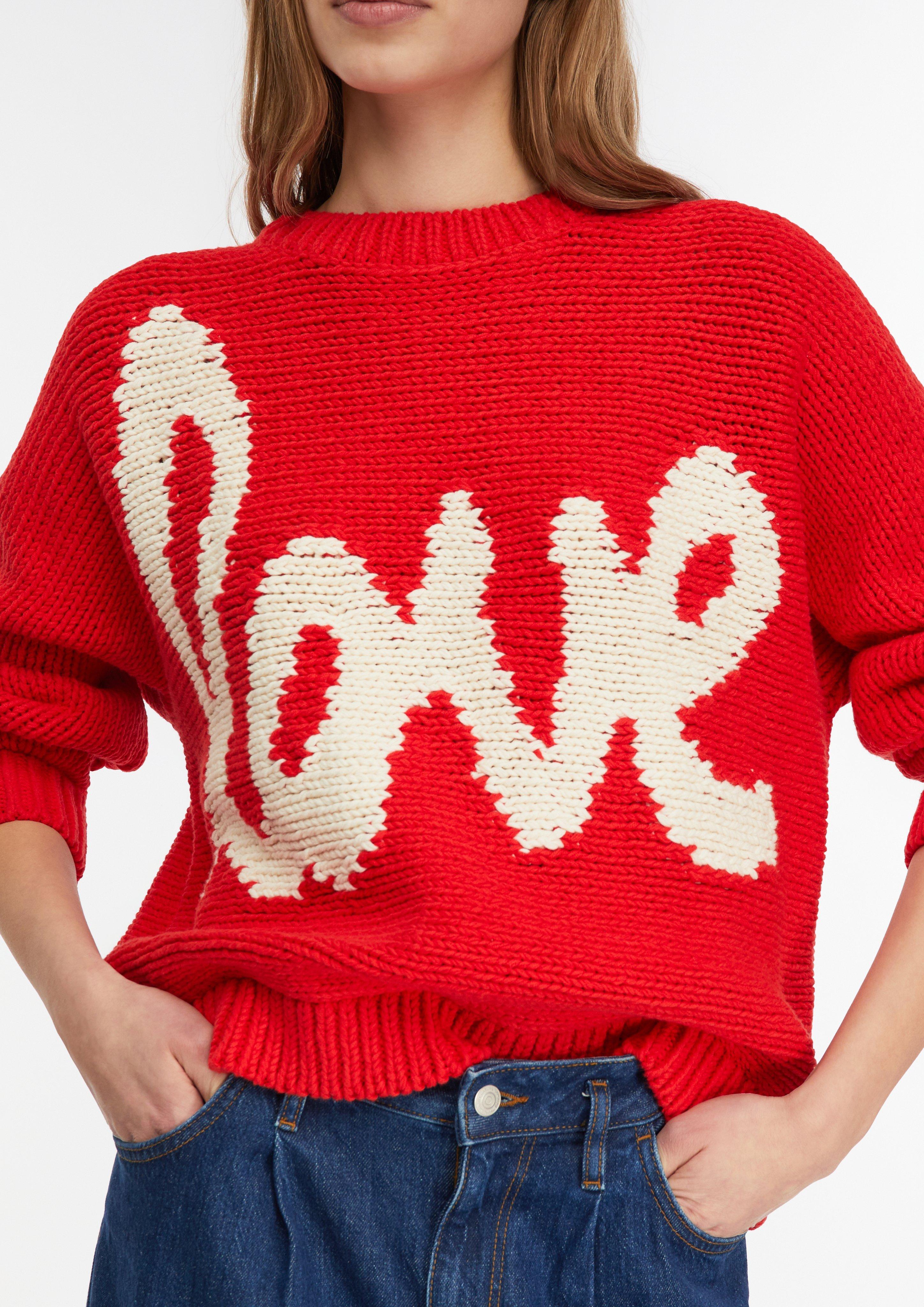 Oversize-Strickpullover mit Artwork