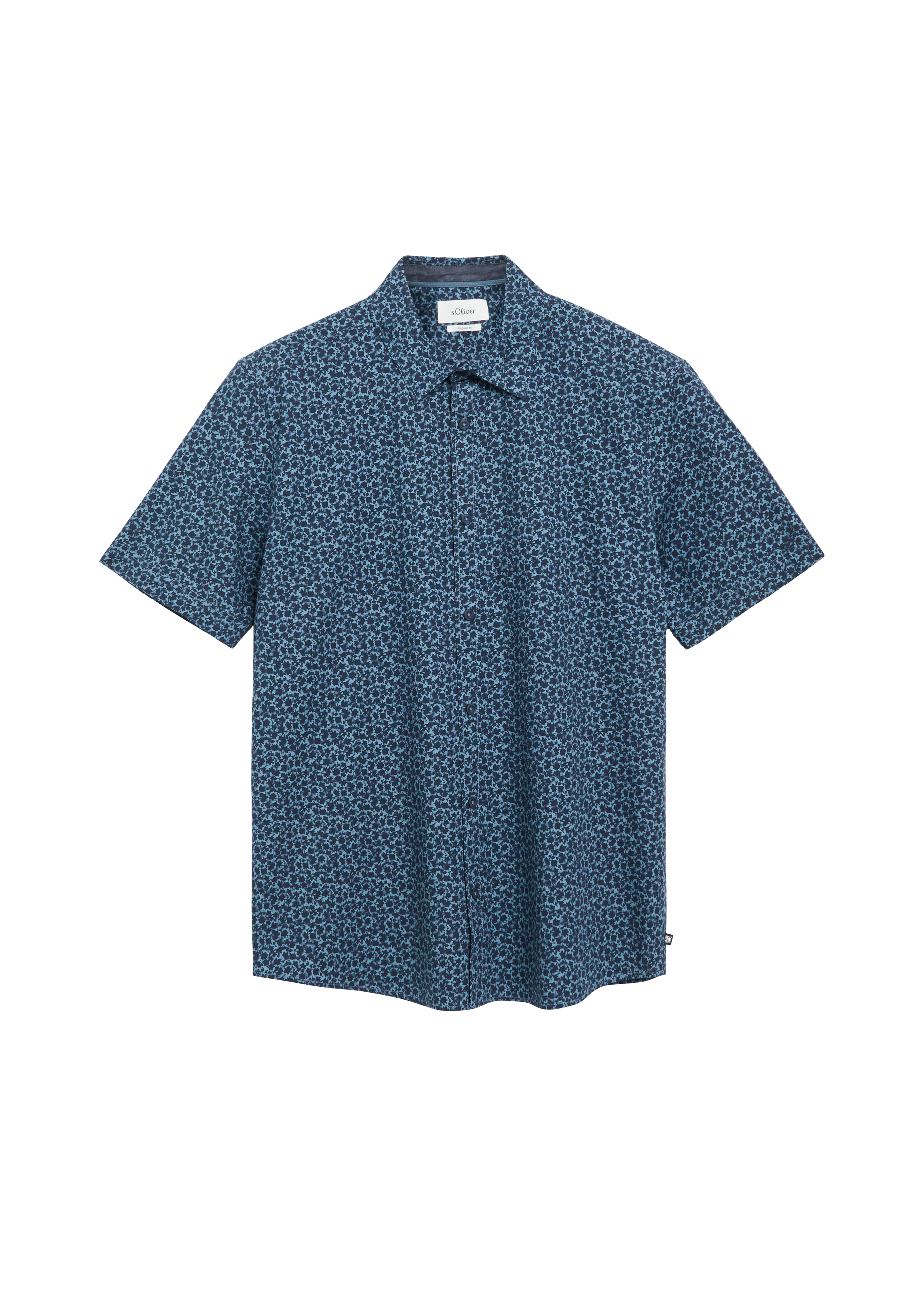 Regular Fit: Elastisches Kurzarmhemd mit All-over-Print