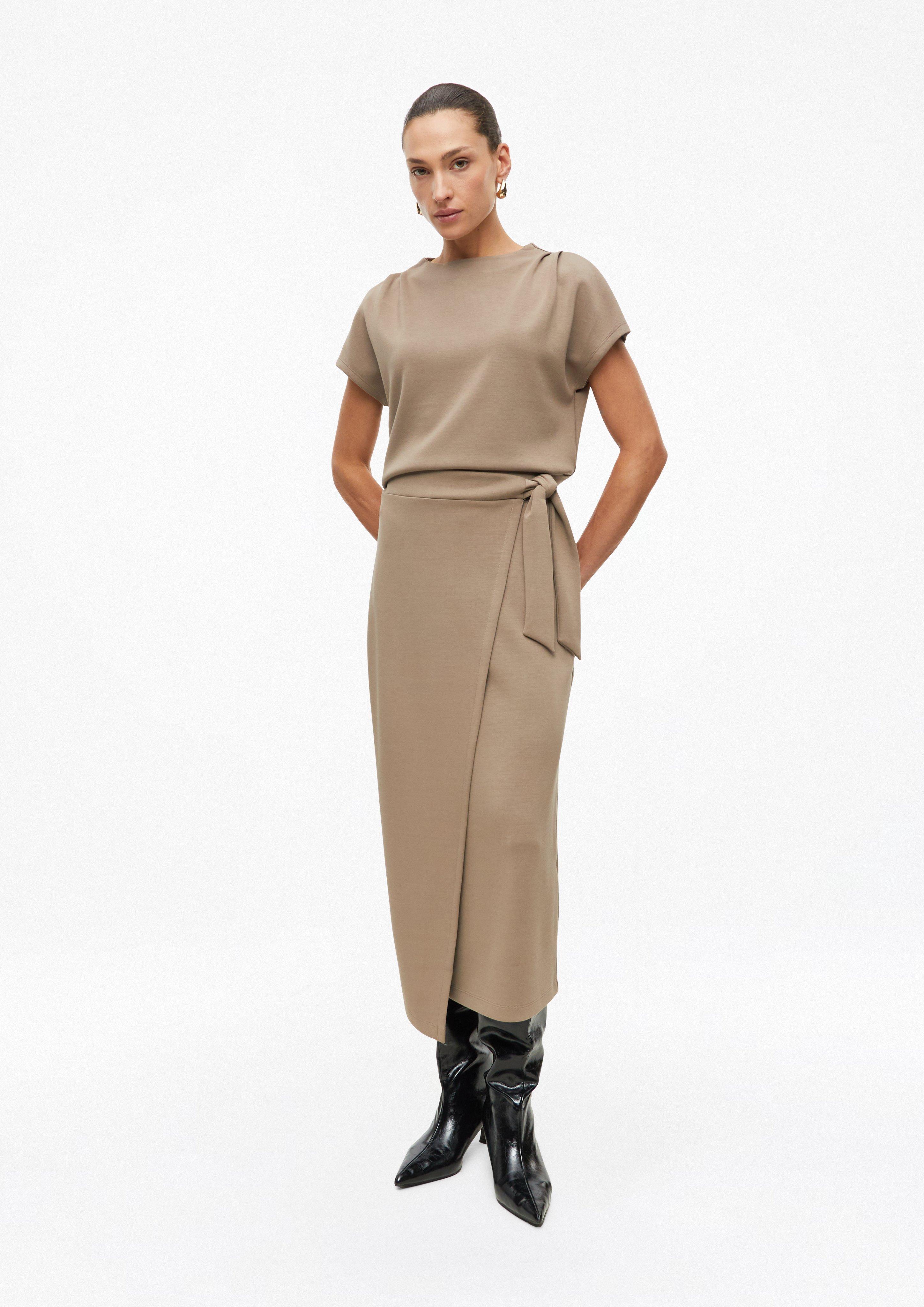 Dames Wikkeljurk van een viscose-mix in zandsteen van s.Oliver BLACK LABEL