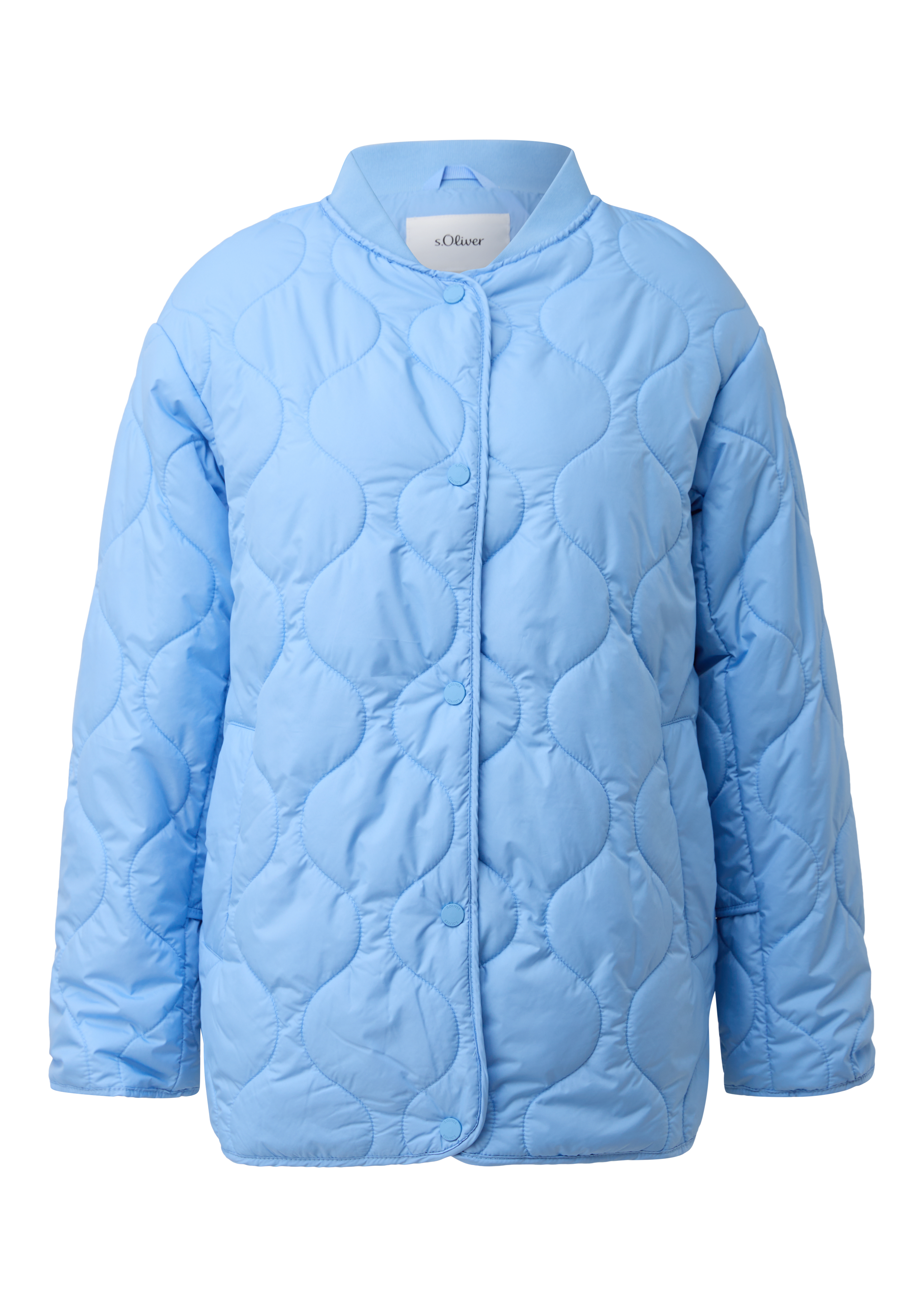 Steppjacke mit Bomberkragen und seitlichen Schlitzen