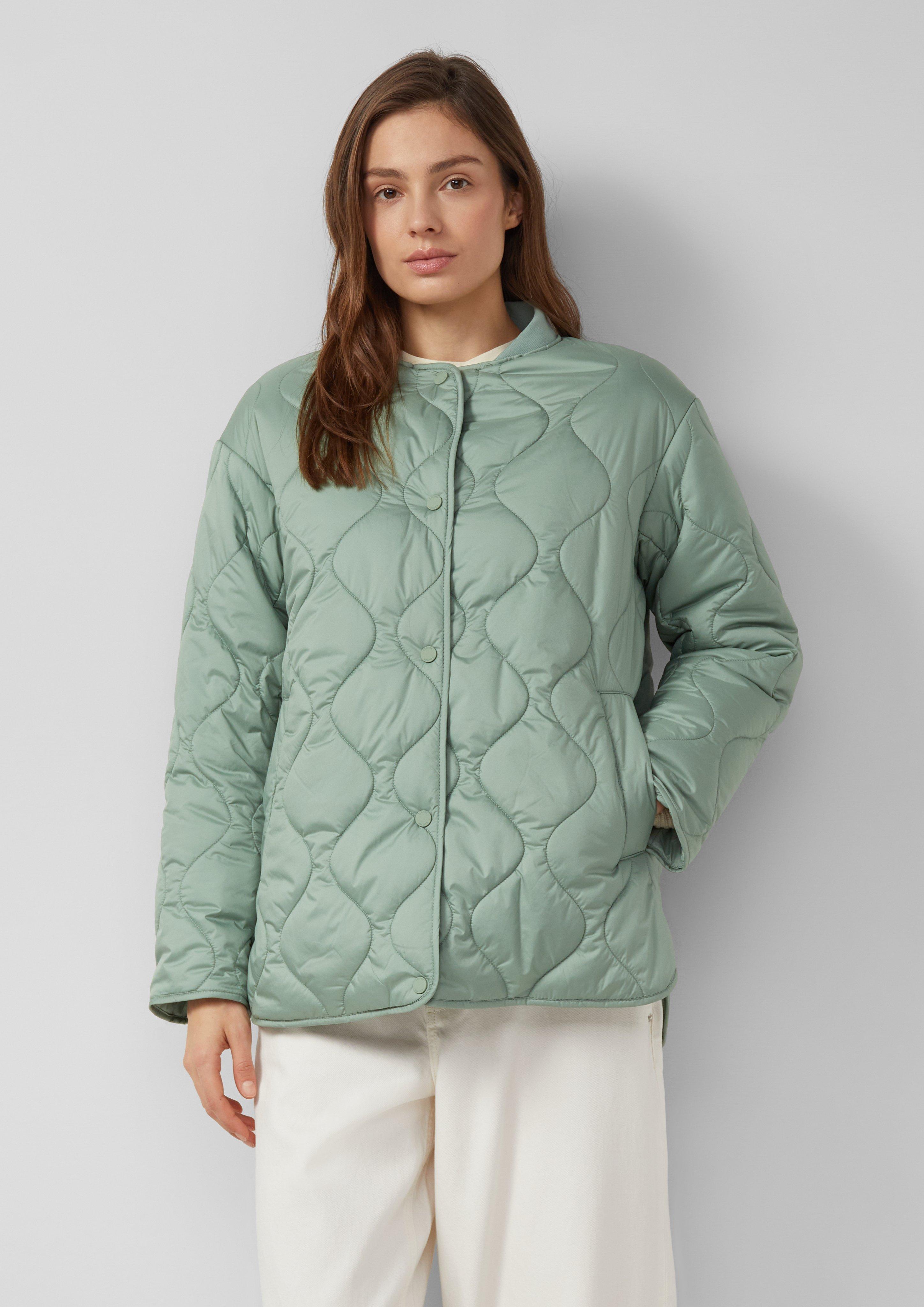 Thumbnail - Steppjacke mit Bomberkragen und seitlichen Schlitzen