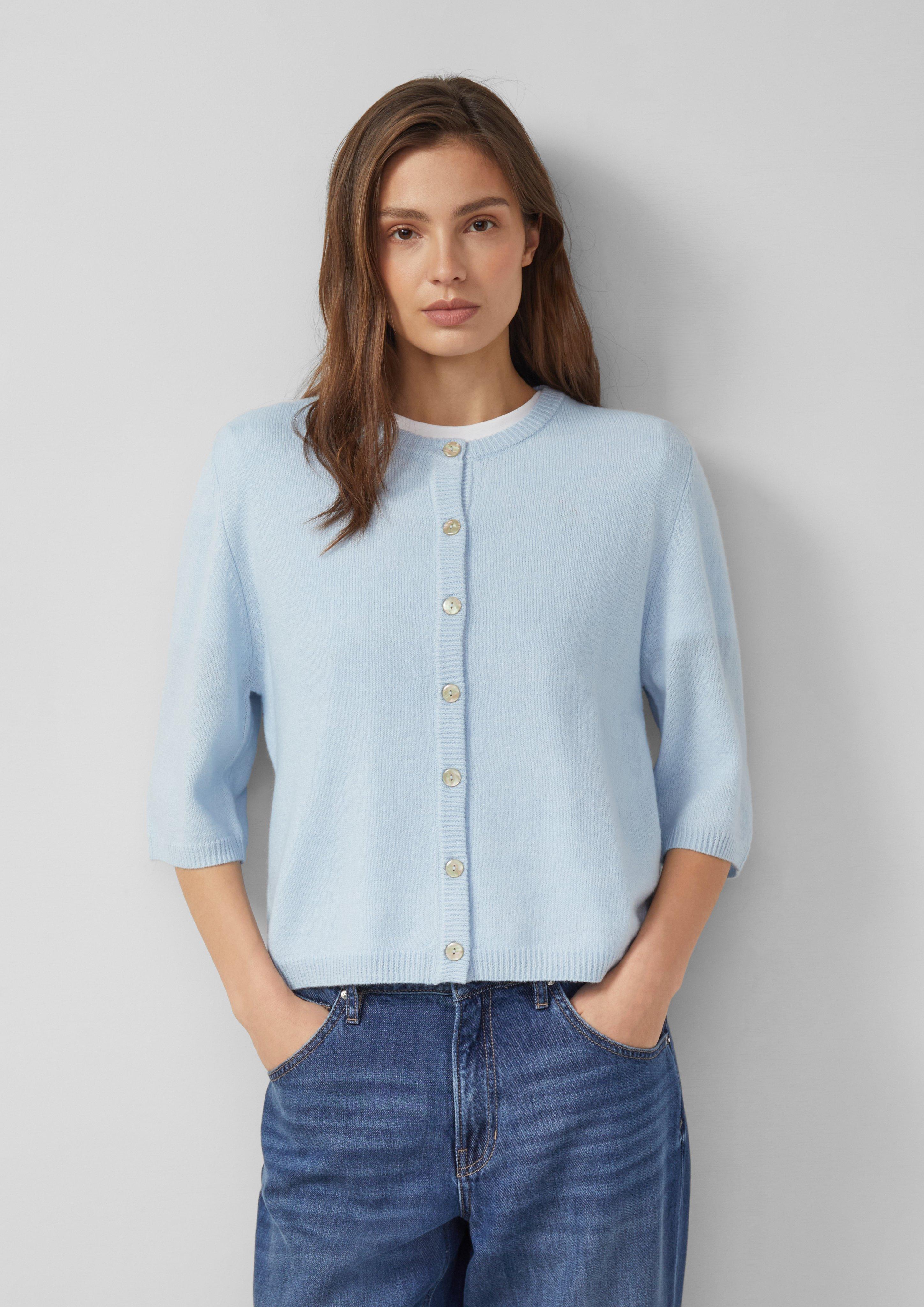 Thumbnail - Strickjacke aus Alpaka-Mix mit Halbarm