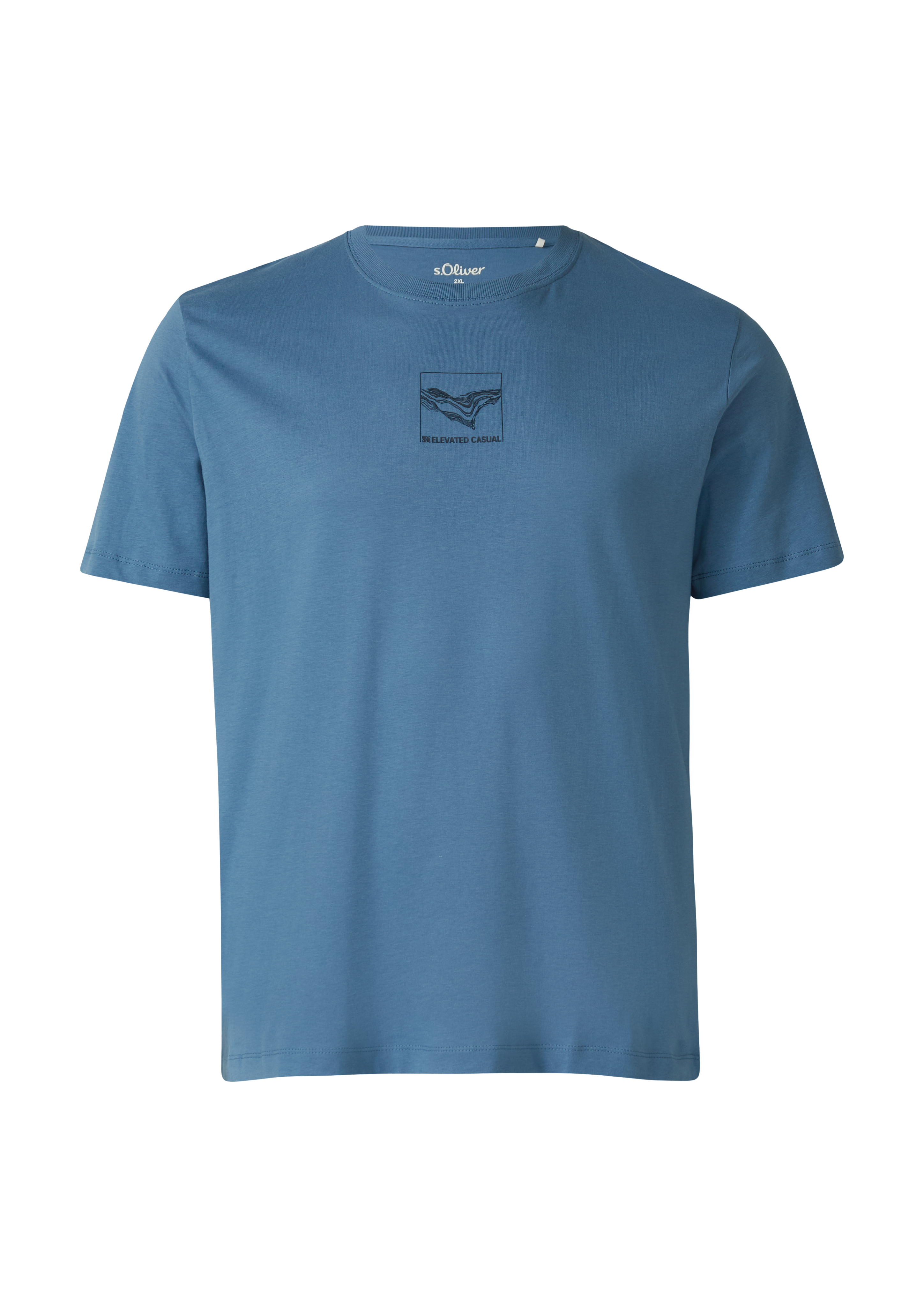 Katoenen T-shirt met ronde hals en opdruk op de voorkant