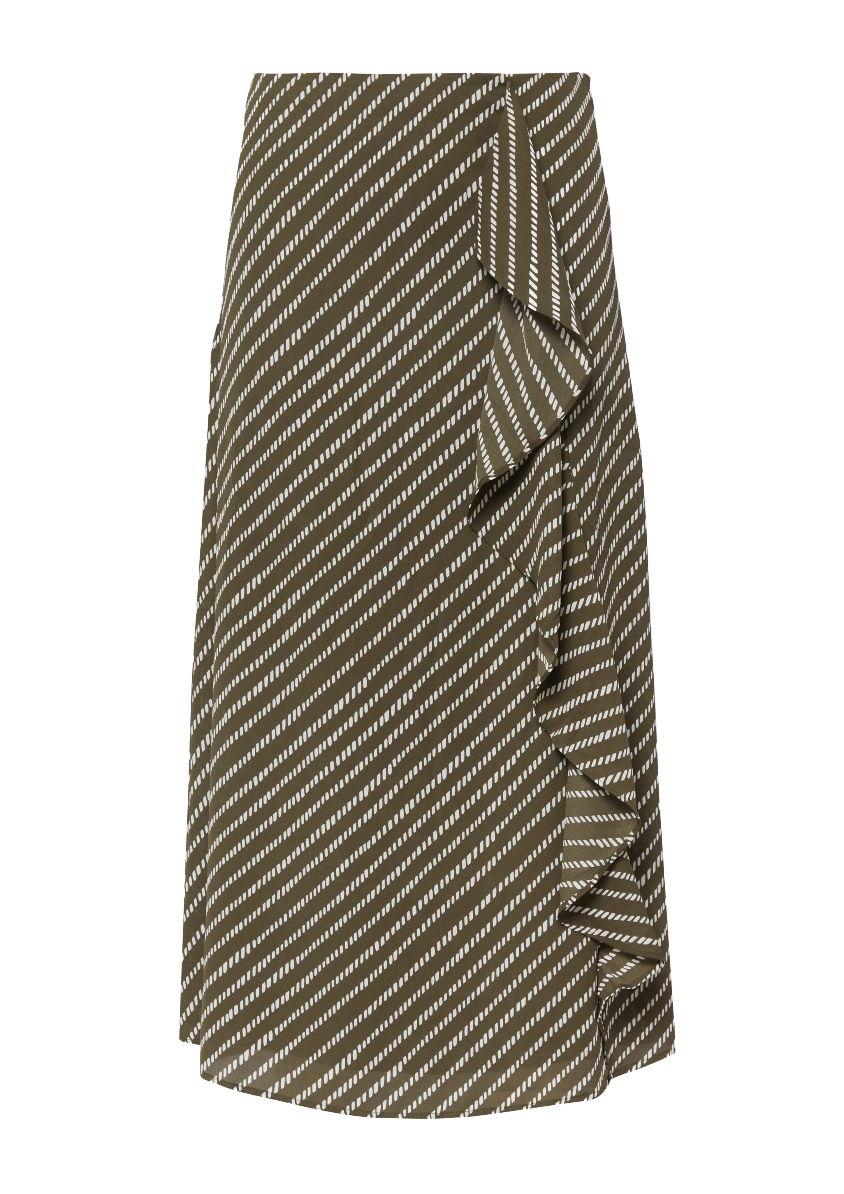 Printed chiffon skirt in midi length with flounce in  by COMMA