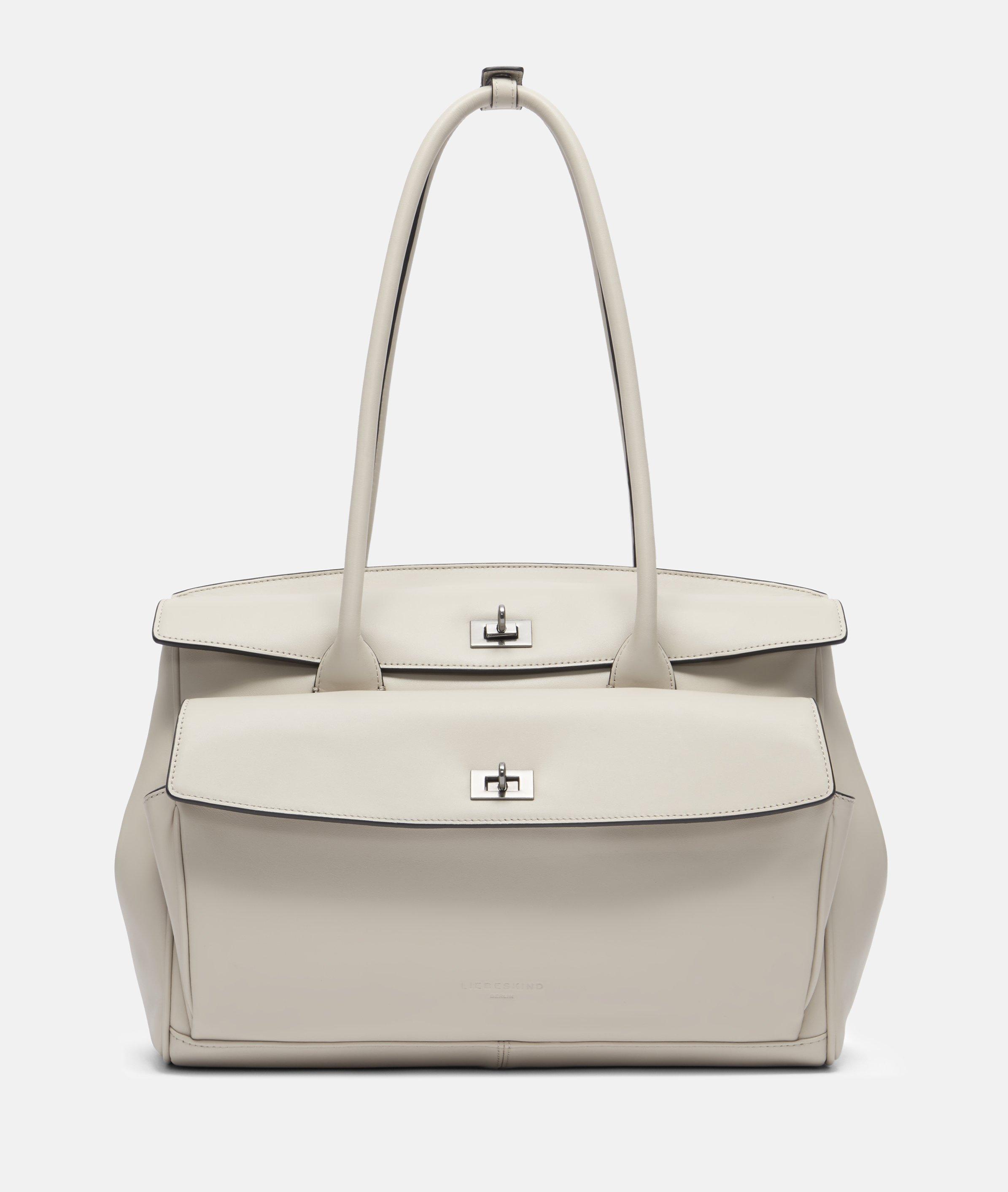 Gloria II Satchel L in beige & schwarz