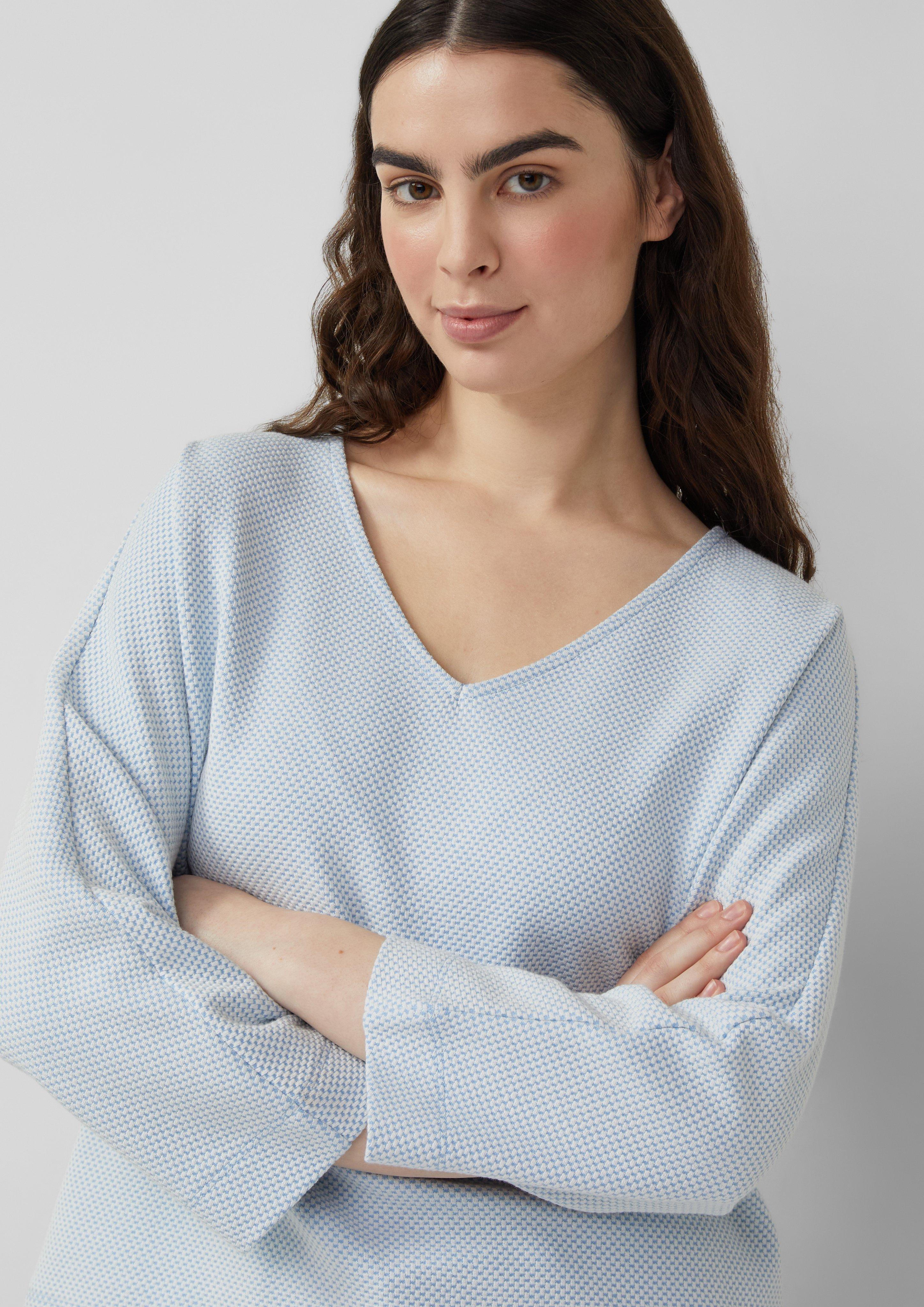 Strukturiertes Sweatshirt mit Fledermausärmeln