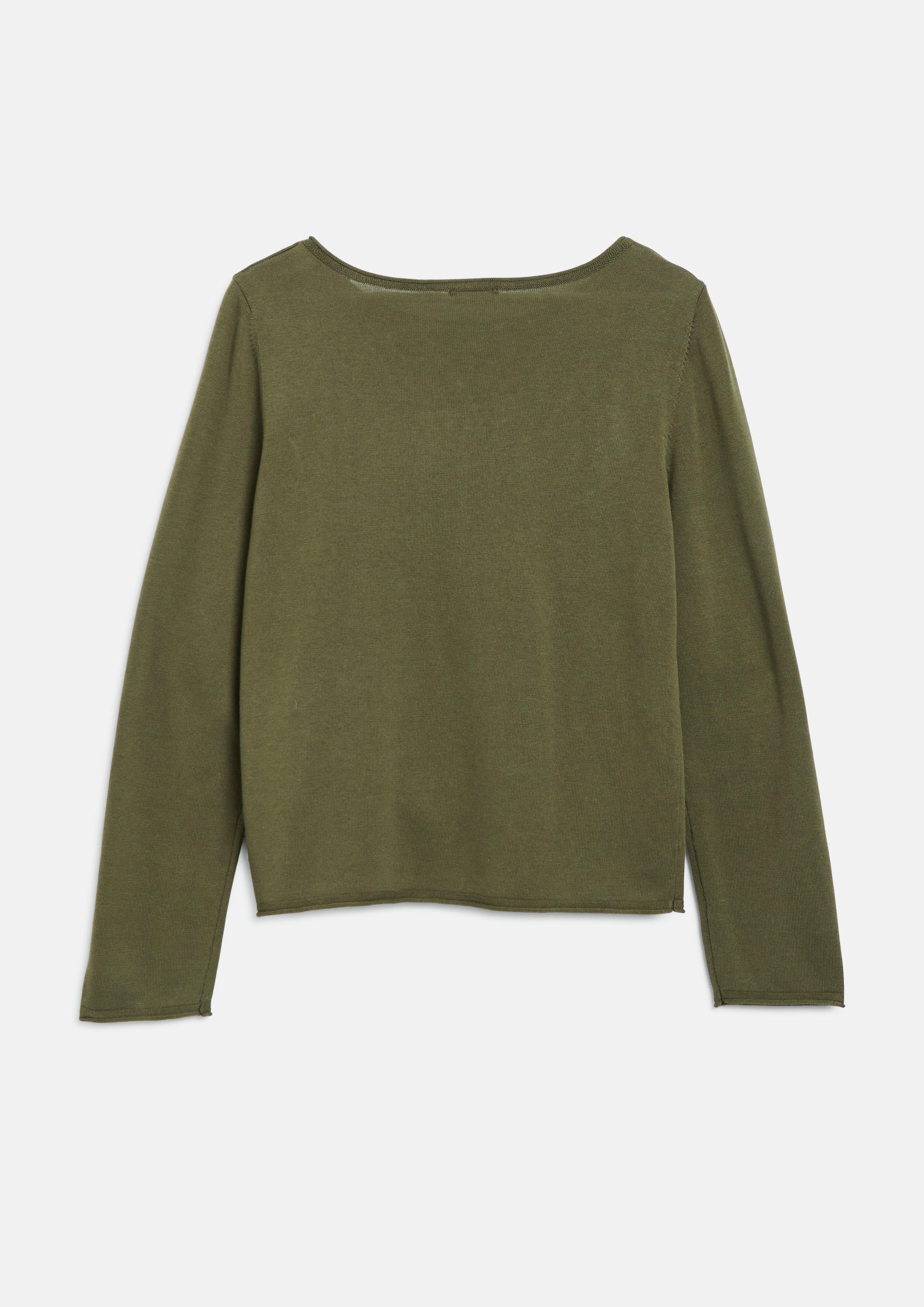 Femmes Pull en maille fine avec bords roulés en olive de s.Oliver