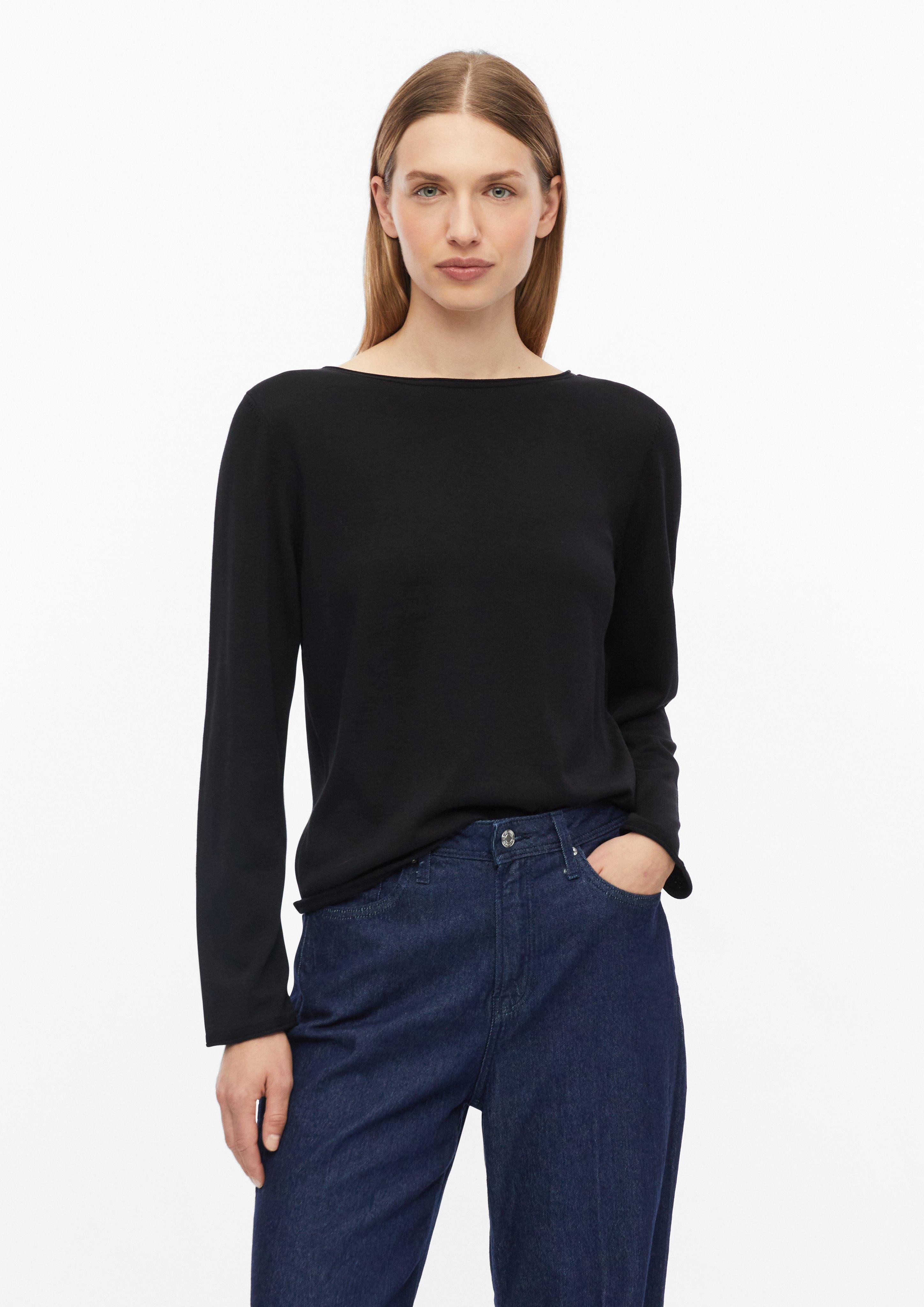 Feinstrickpullover mit Rollkanten in Farbe schwarz von s.Oliver