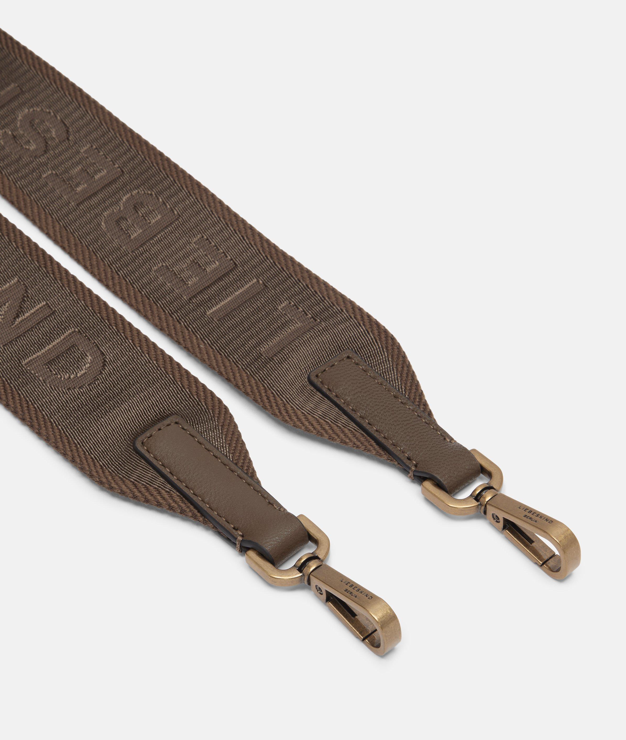 Woven Logo Strap in brown, blue & green