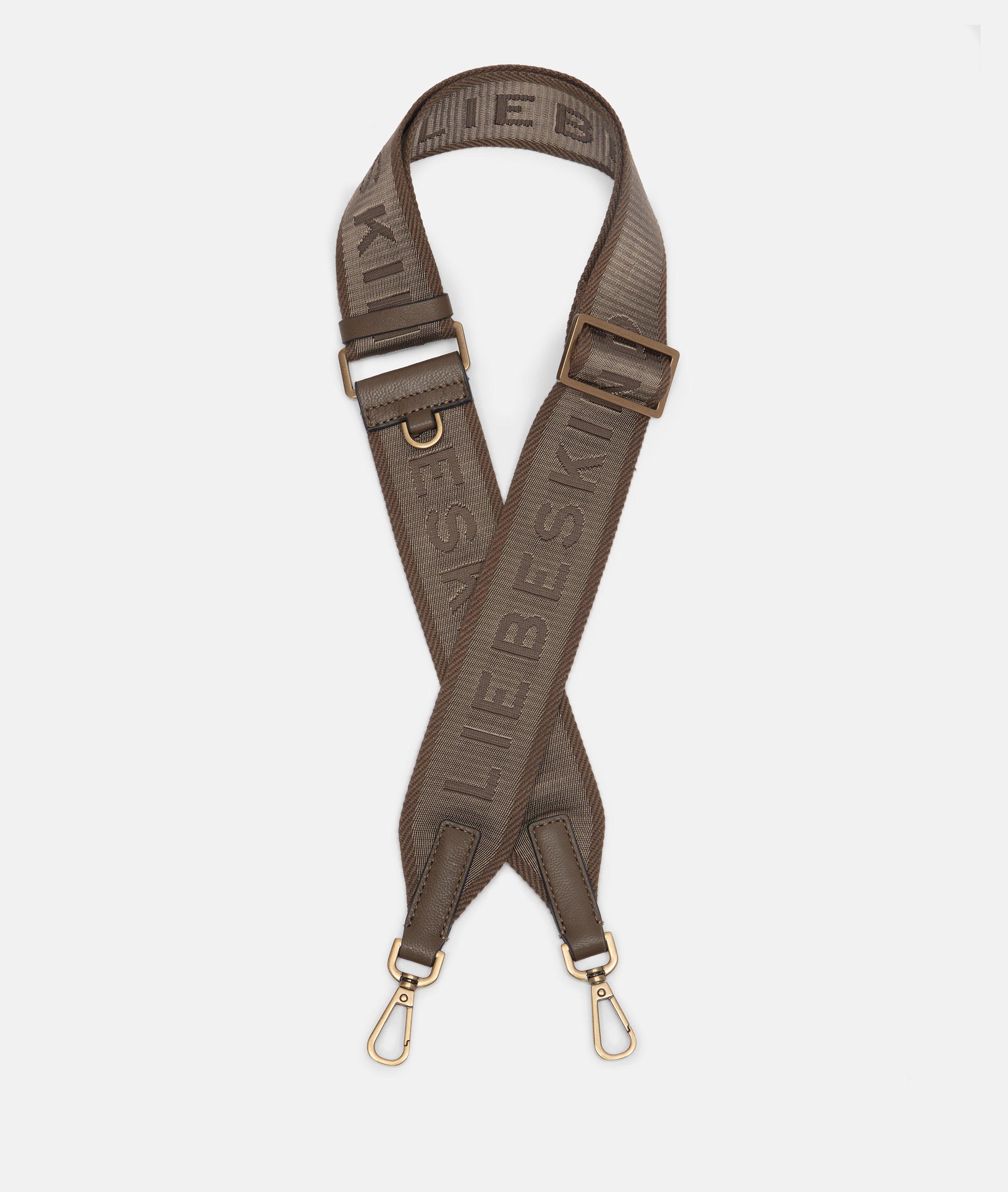 Woven Logo Strap in brown, blue & green