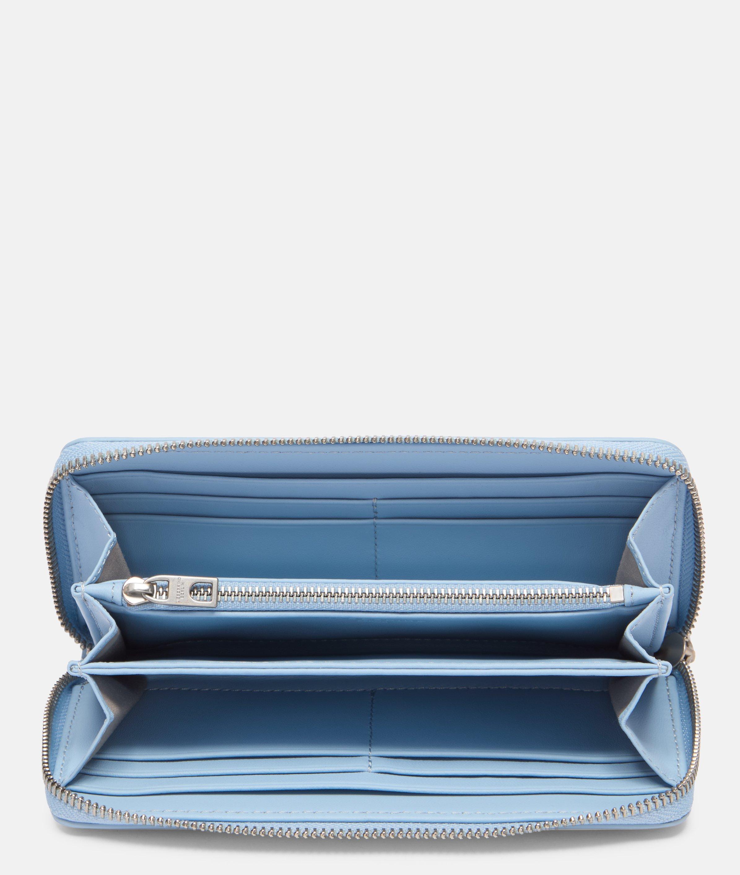 Portemonnee in blauw, bruin, zwart & beige