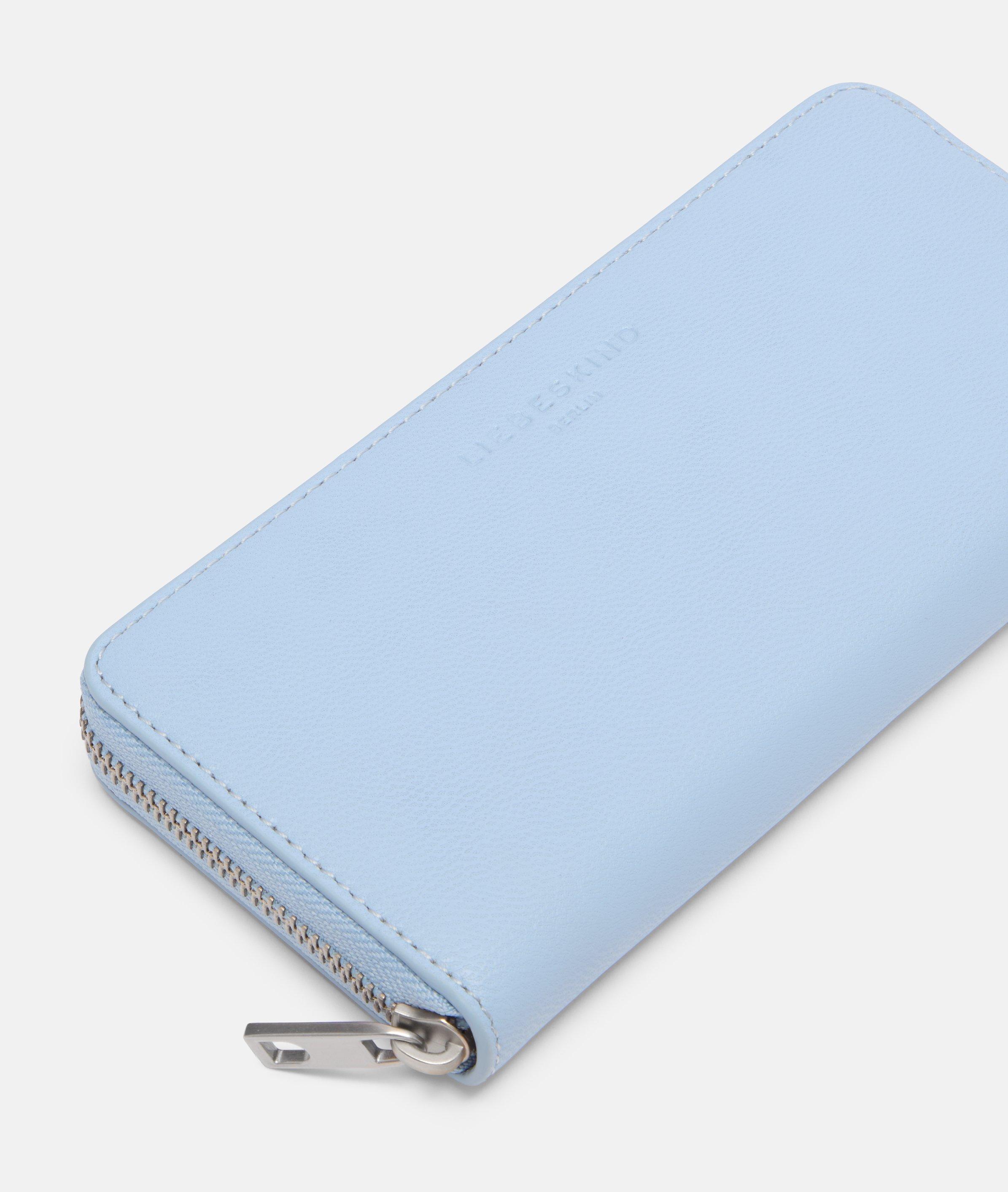 Portemonnee in blauw, bruin, zwart & beige