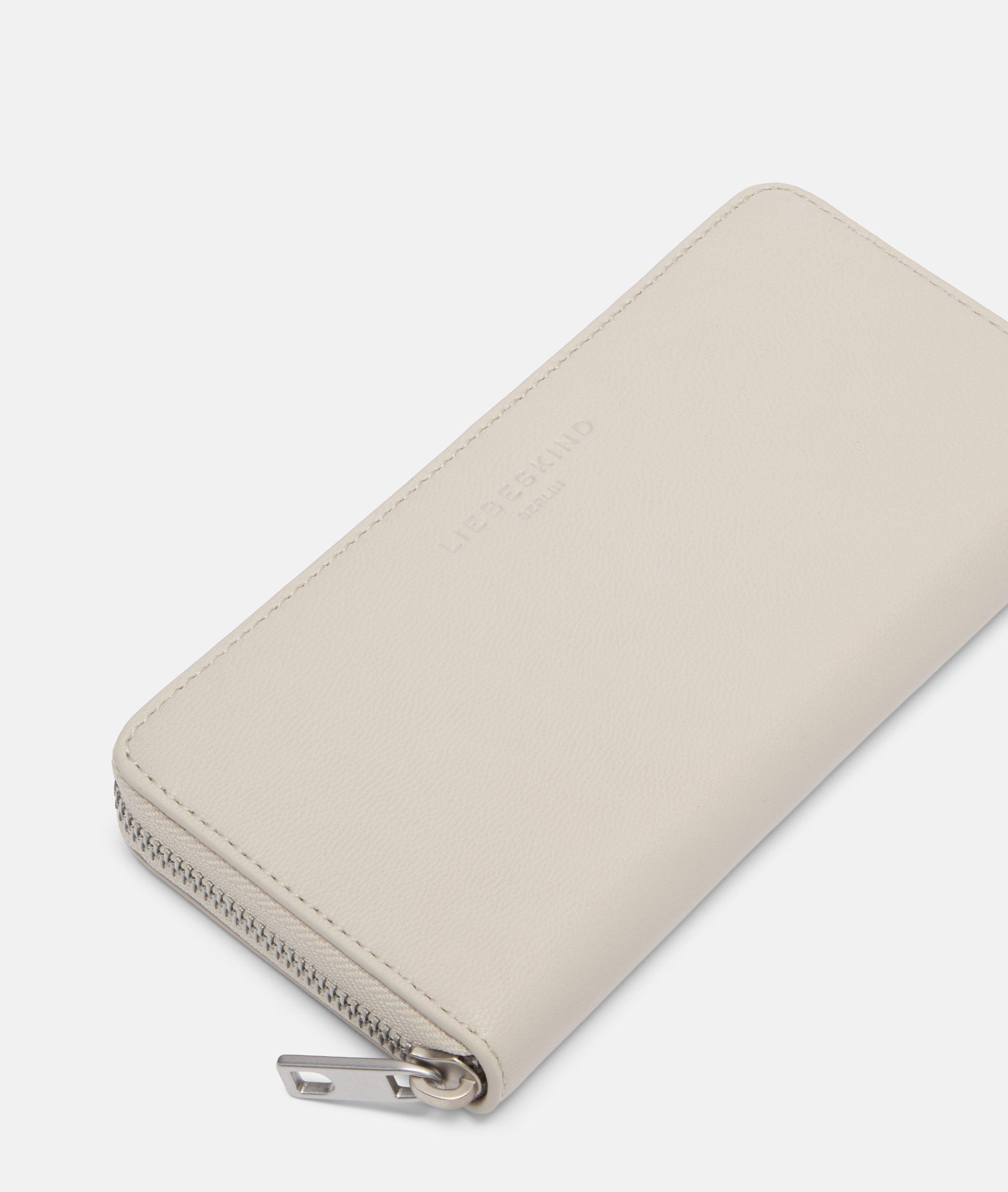 Portemonnee in beige, bruin, zwart & blauw