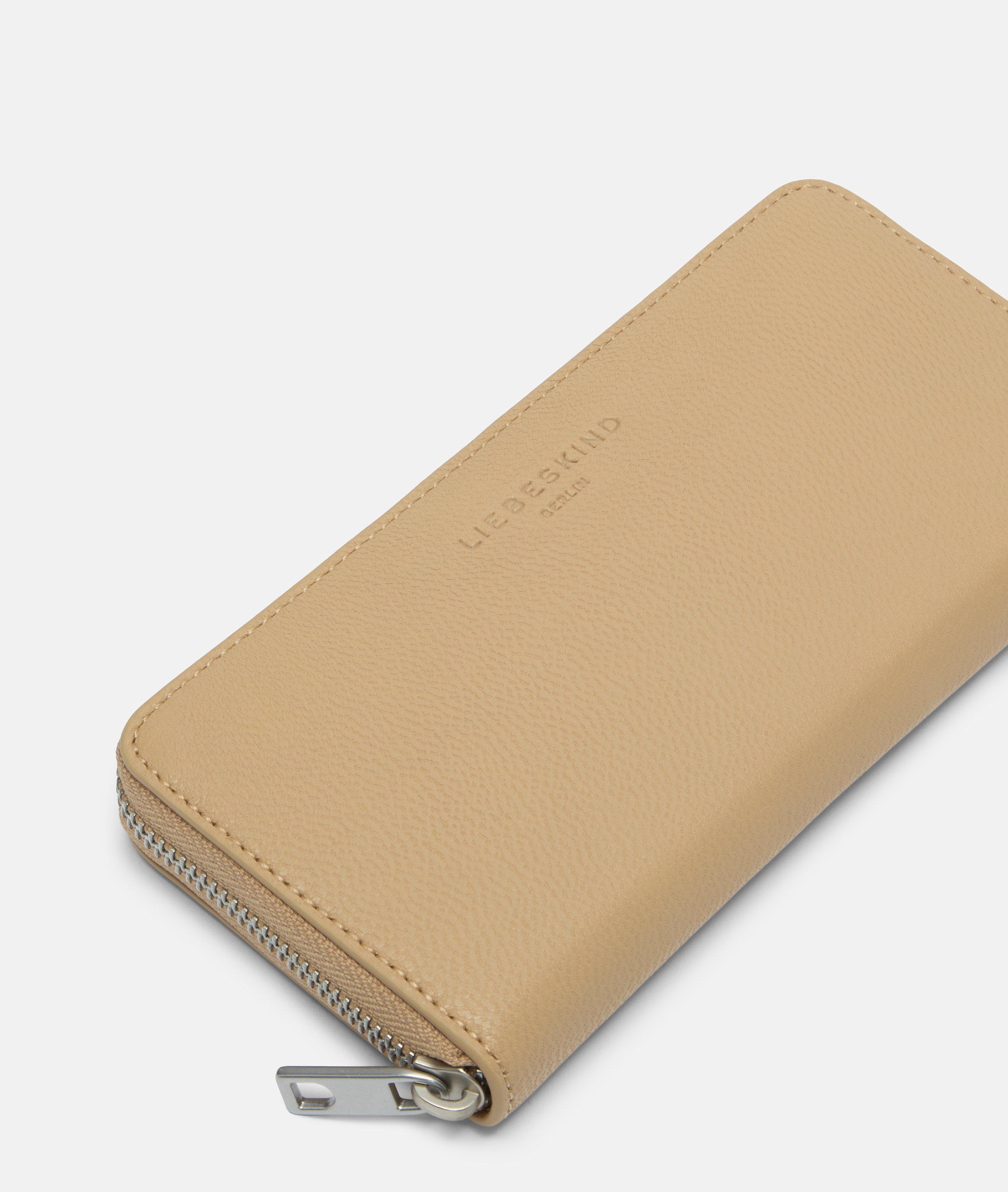 Portemonnee in bruin, zwart, blauw & beige